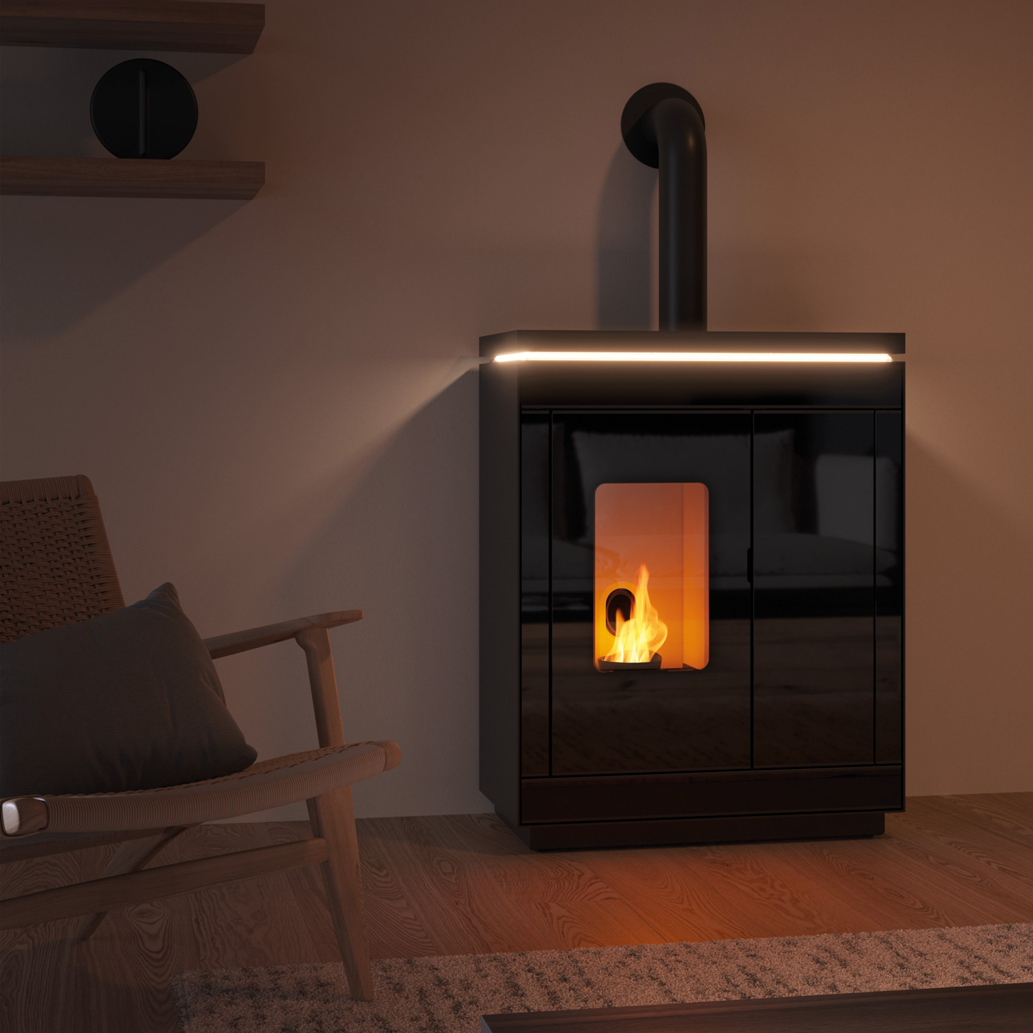 Olsberg Epana poêle à granulés verre noir