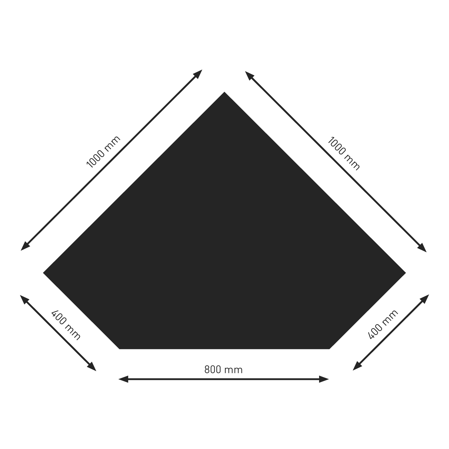 Plaque de sol Raik B5 Diamant noir revêtement en poudre 1000 x 1000 mm
