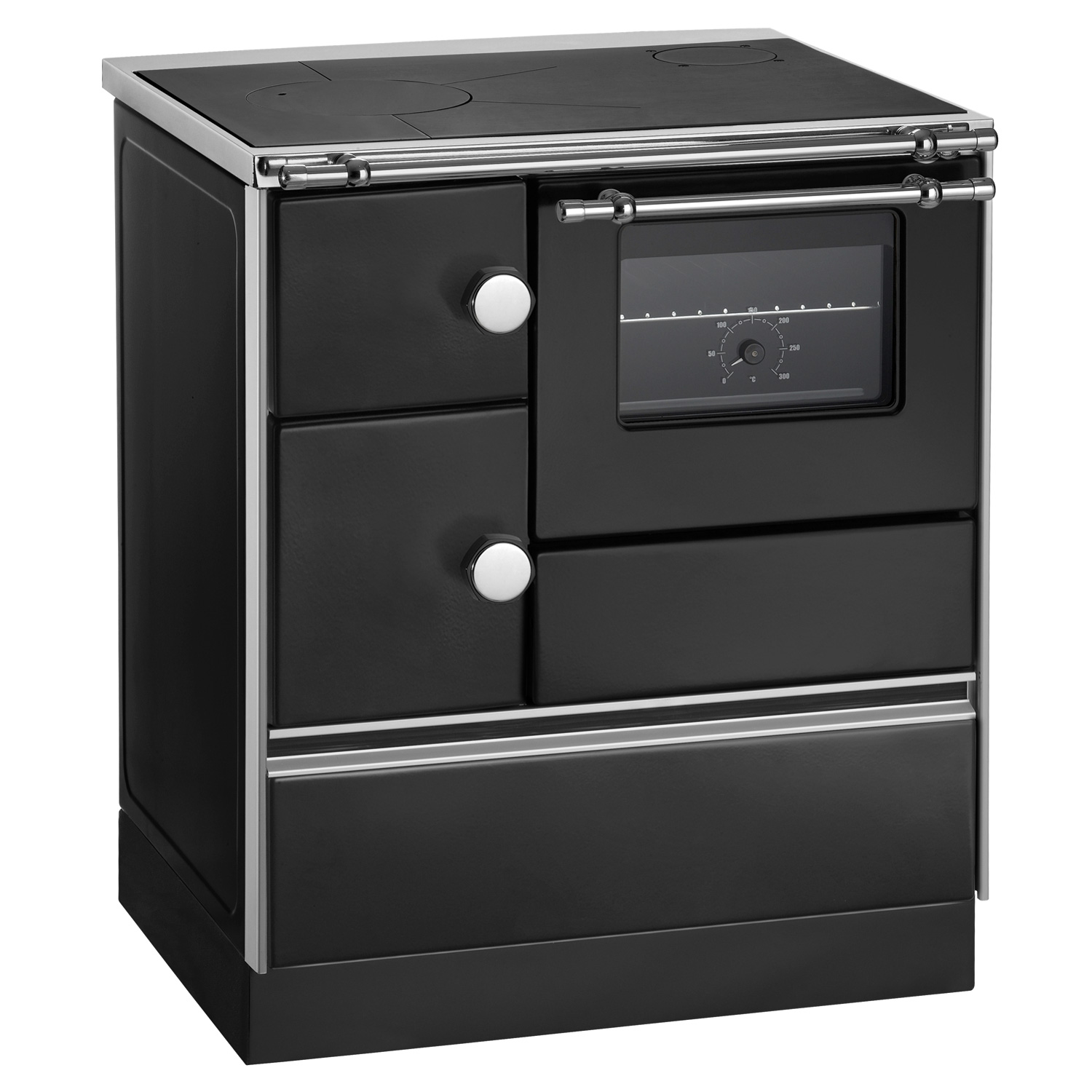 Westminster K76-70 cuisinière à bois acier noir, droite