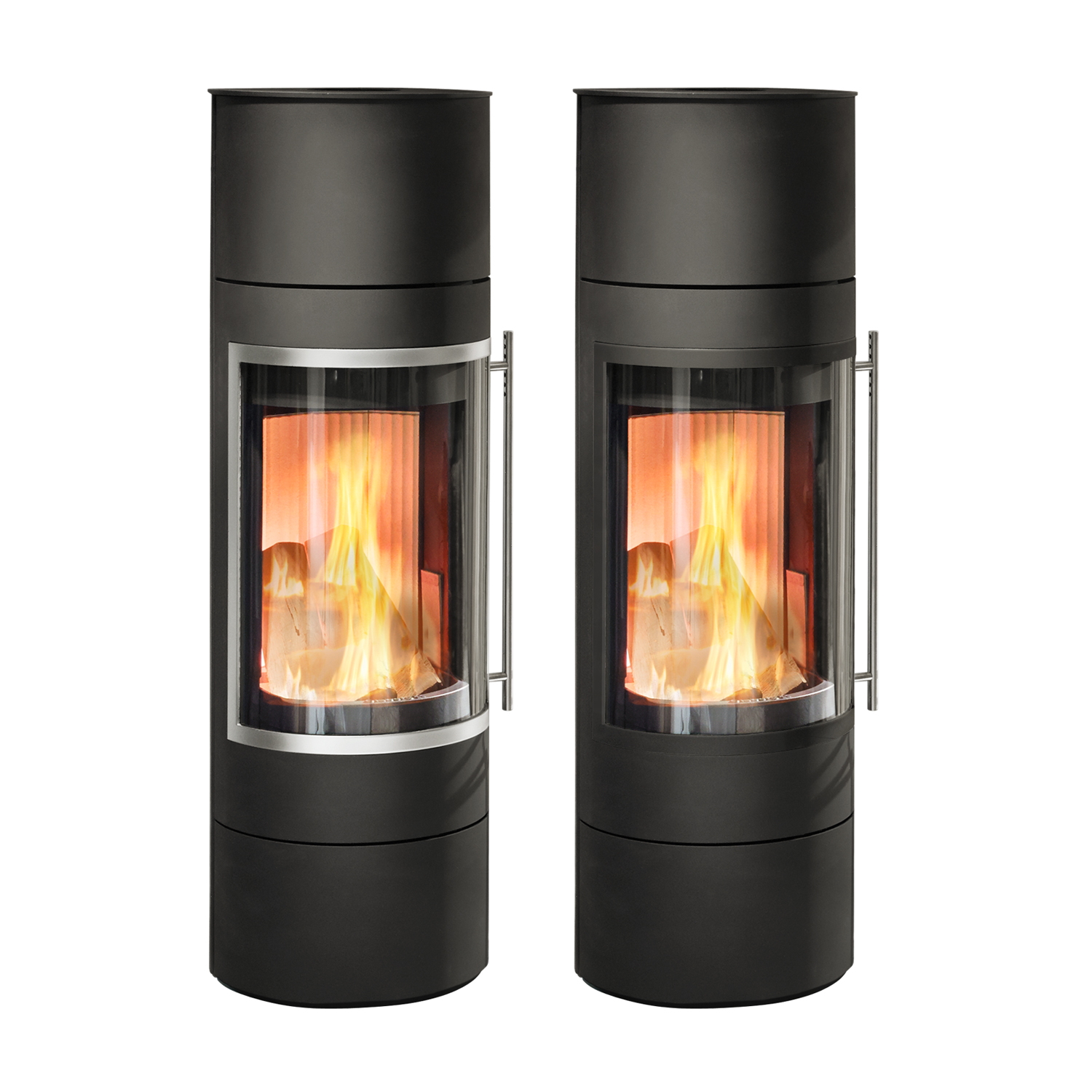 Olsberg Pular PowerBloc! Poêle à bois compact noir avec cadre décoratif chromé