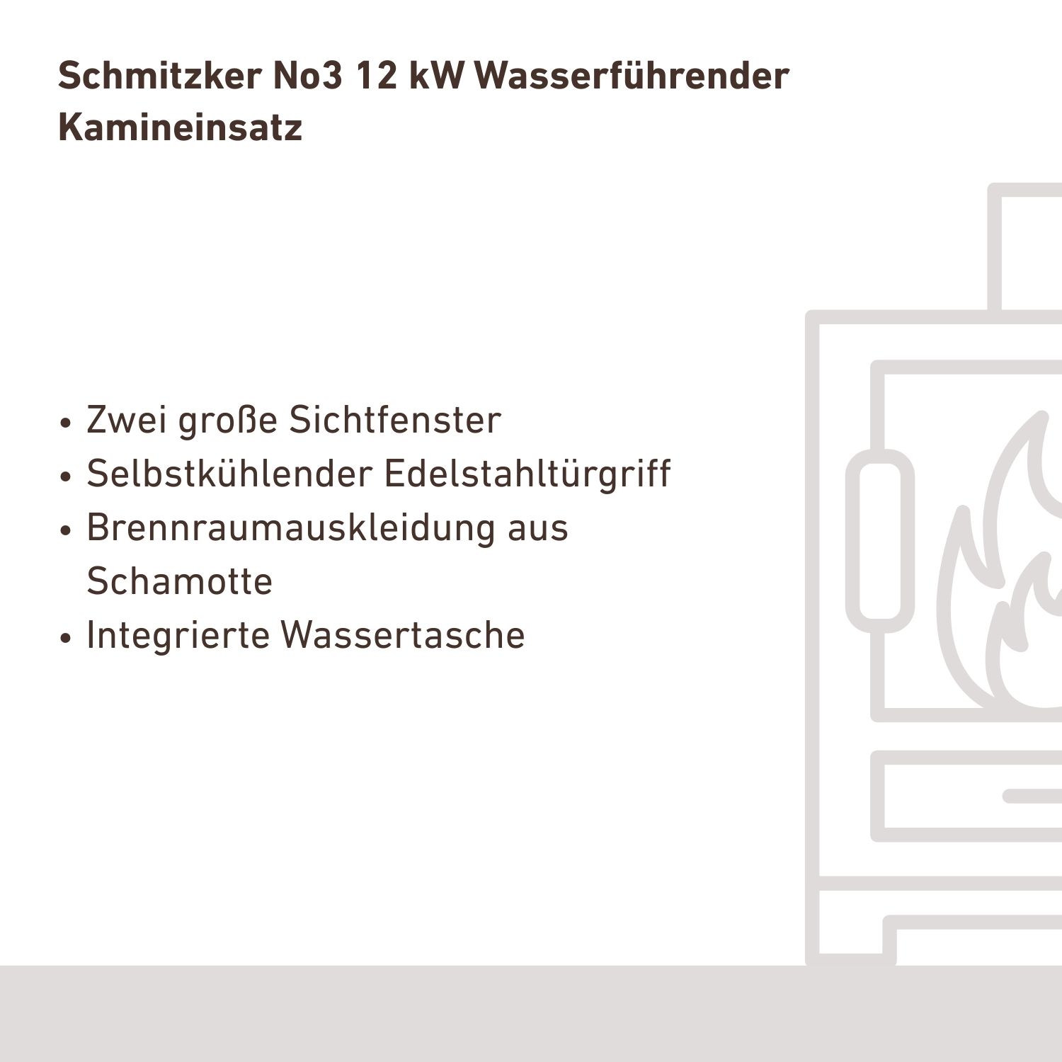 Schmitzker No3 12 kW Insert de cheminée à eau