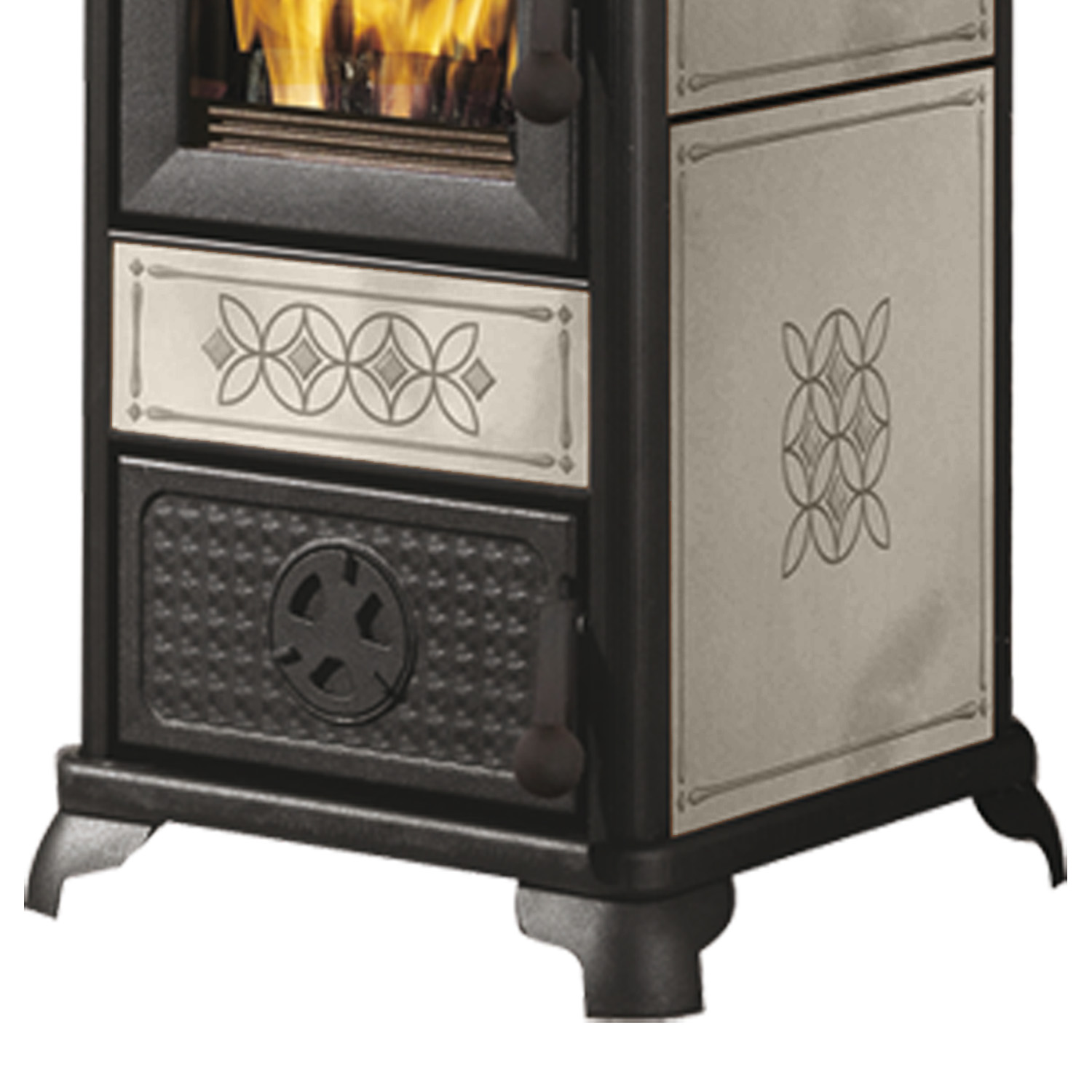 EK63 Decor Evo Poêle à bois céramique gris tourterelle