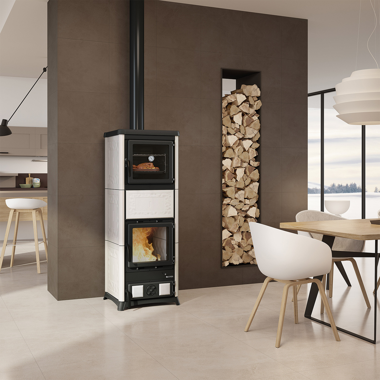 La Nordica Prestige Line Nova Forno Poêle à bois Blanc mat