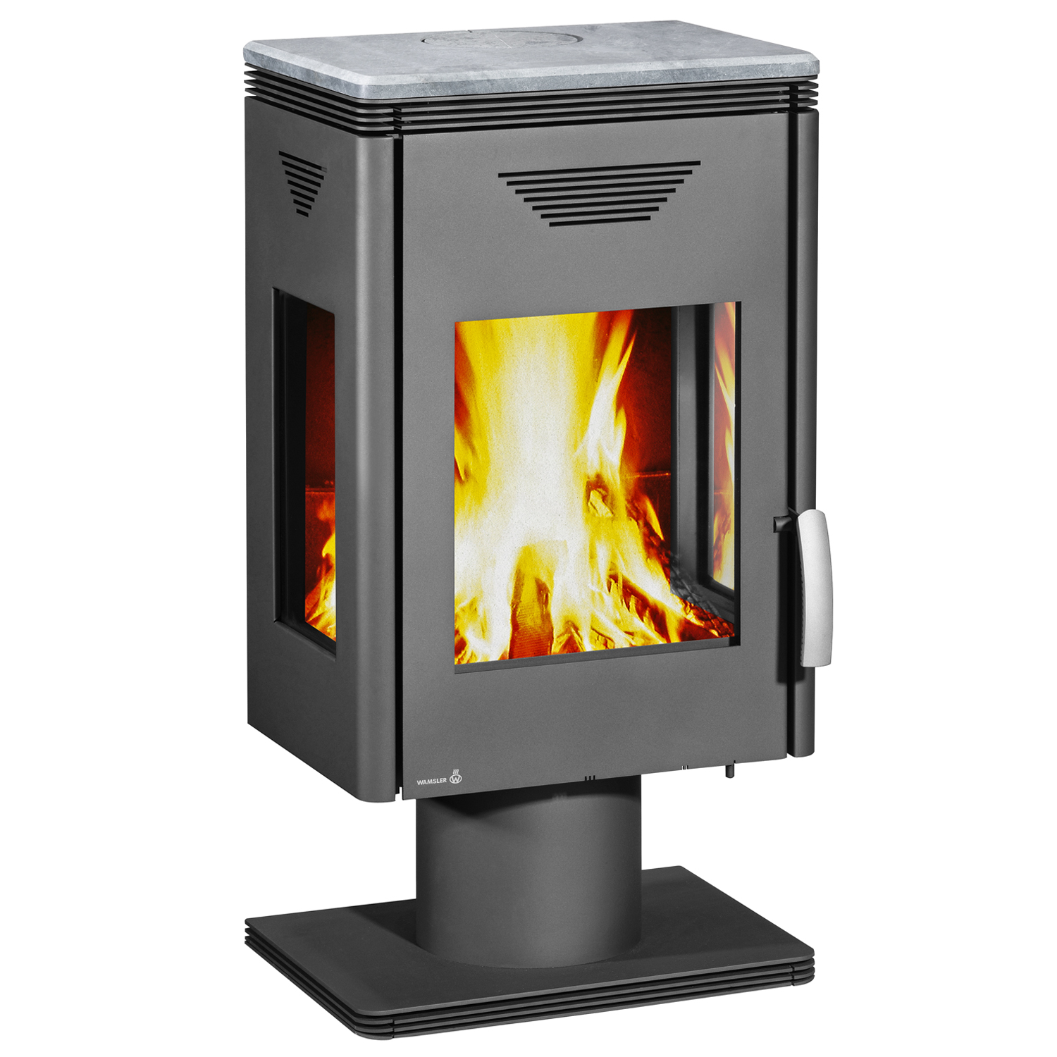 Poêle à bois Wamsler Trion en acier gris