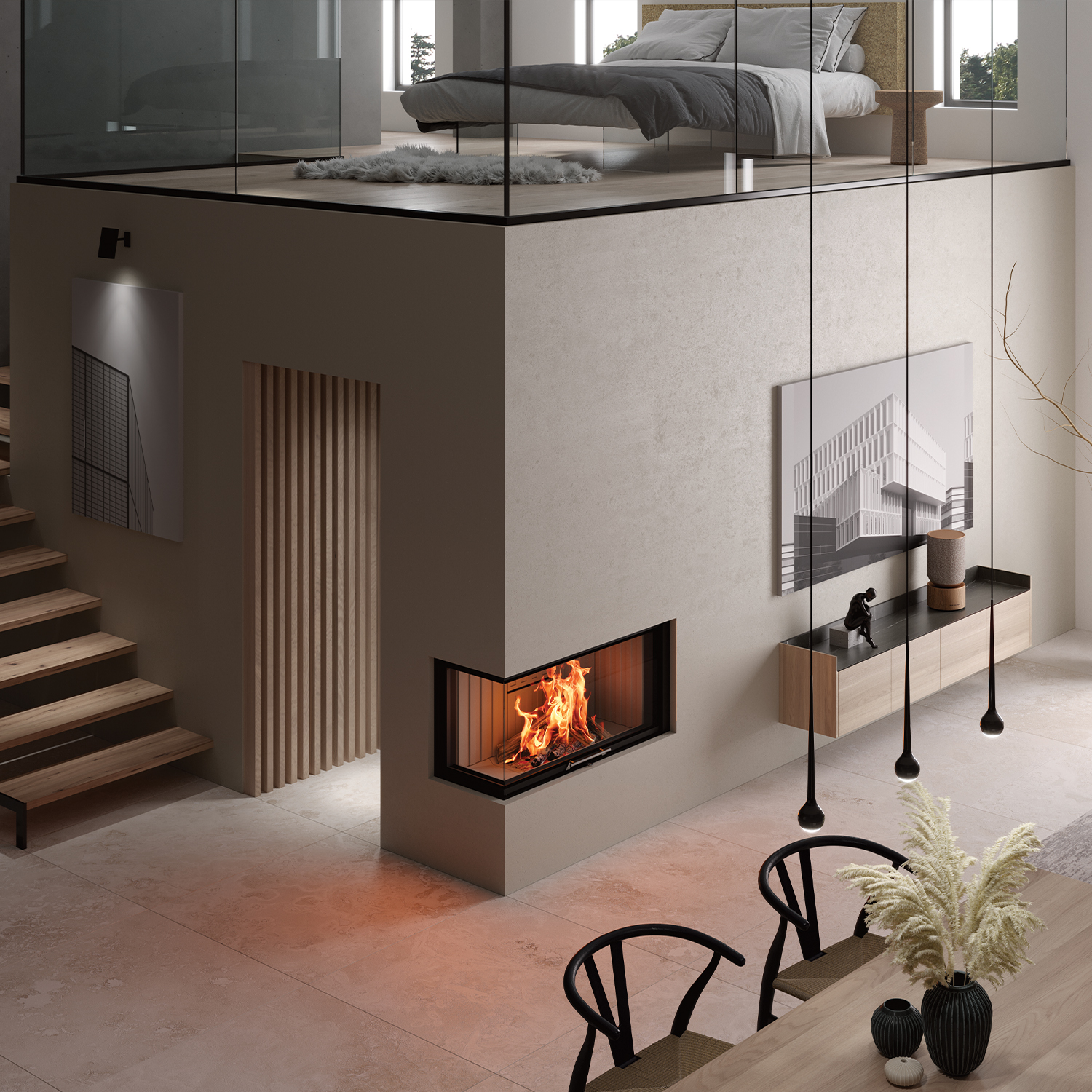 Spartherm Varia 2L-100h 2.0 Insert de cheminée d'angle