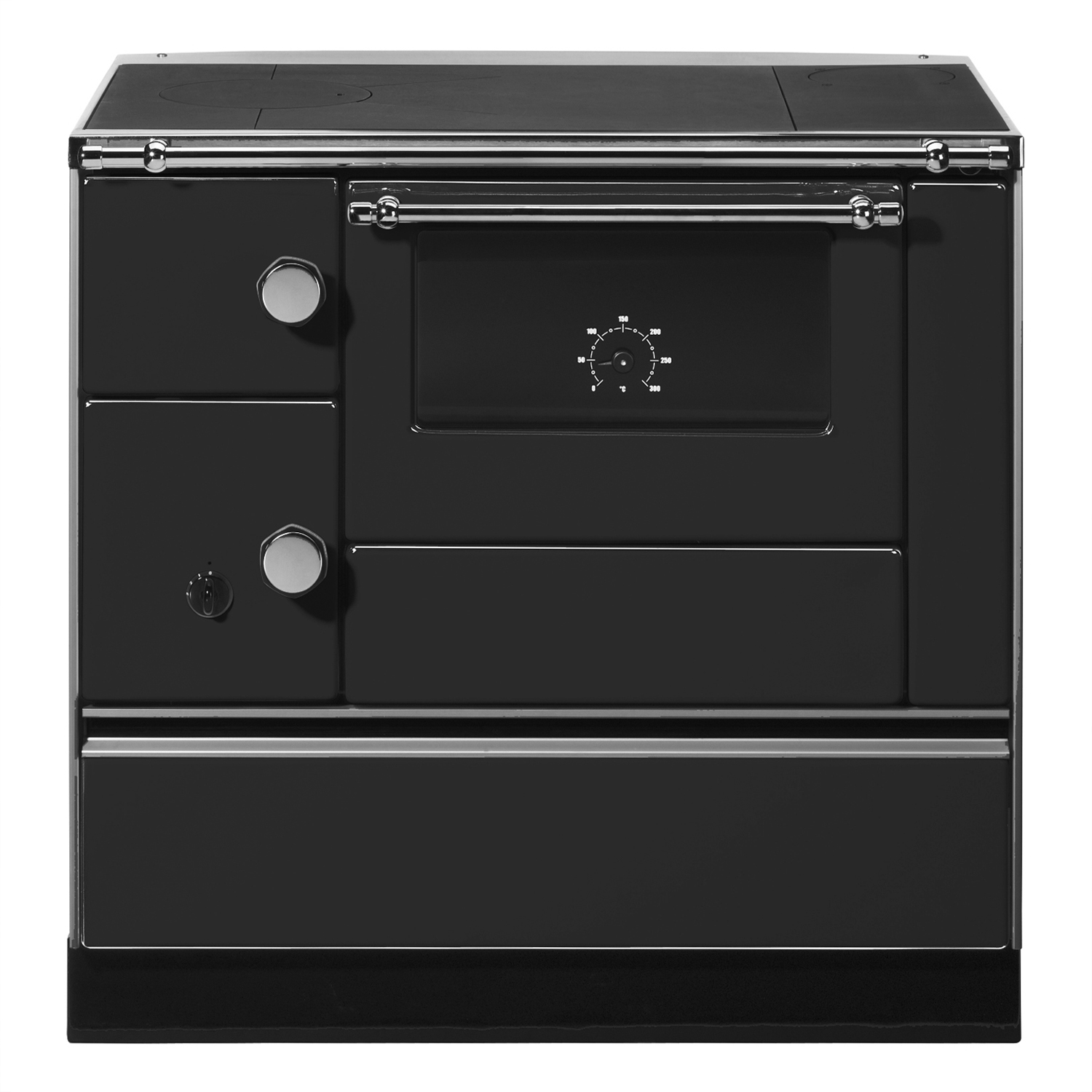 Westminster K76-90 cuisinière à bois acier noir, droite
