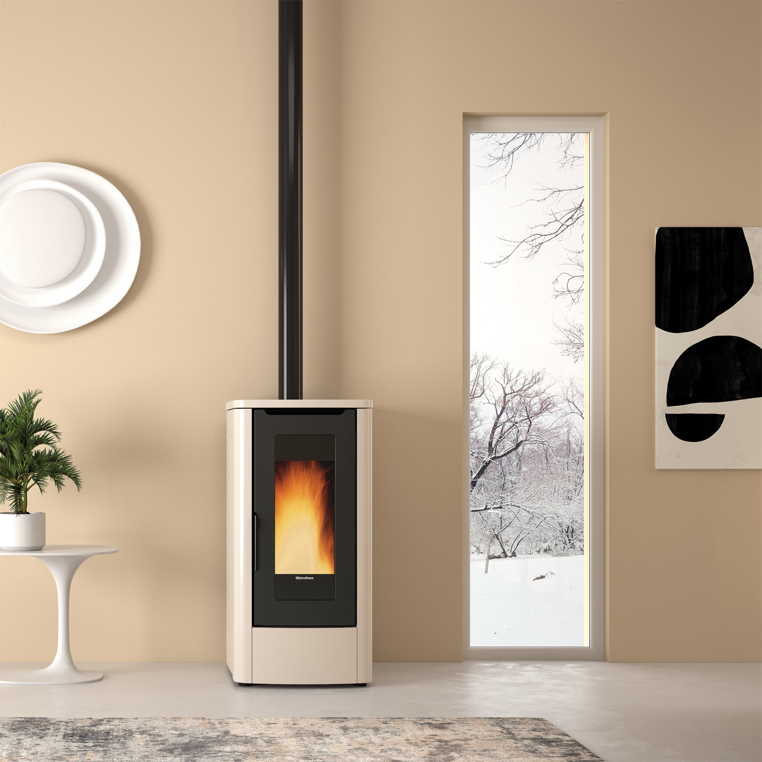 Extraflame Teorema Plus 5.0 EVO poêle à granulés ivoire