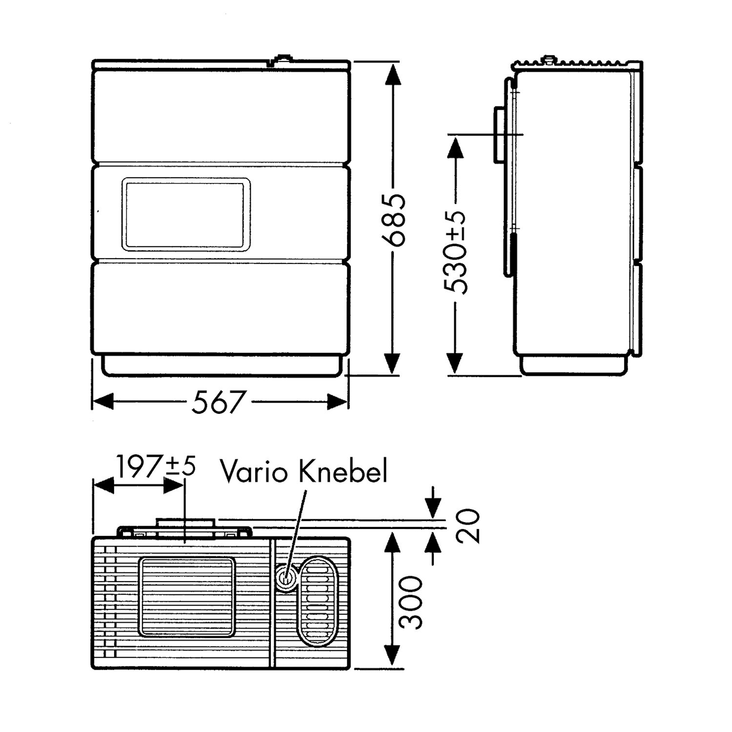 Wamsler OS 4/5 Vario poêle à mazout Maron