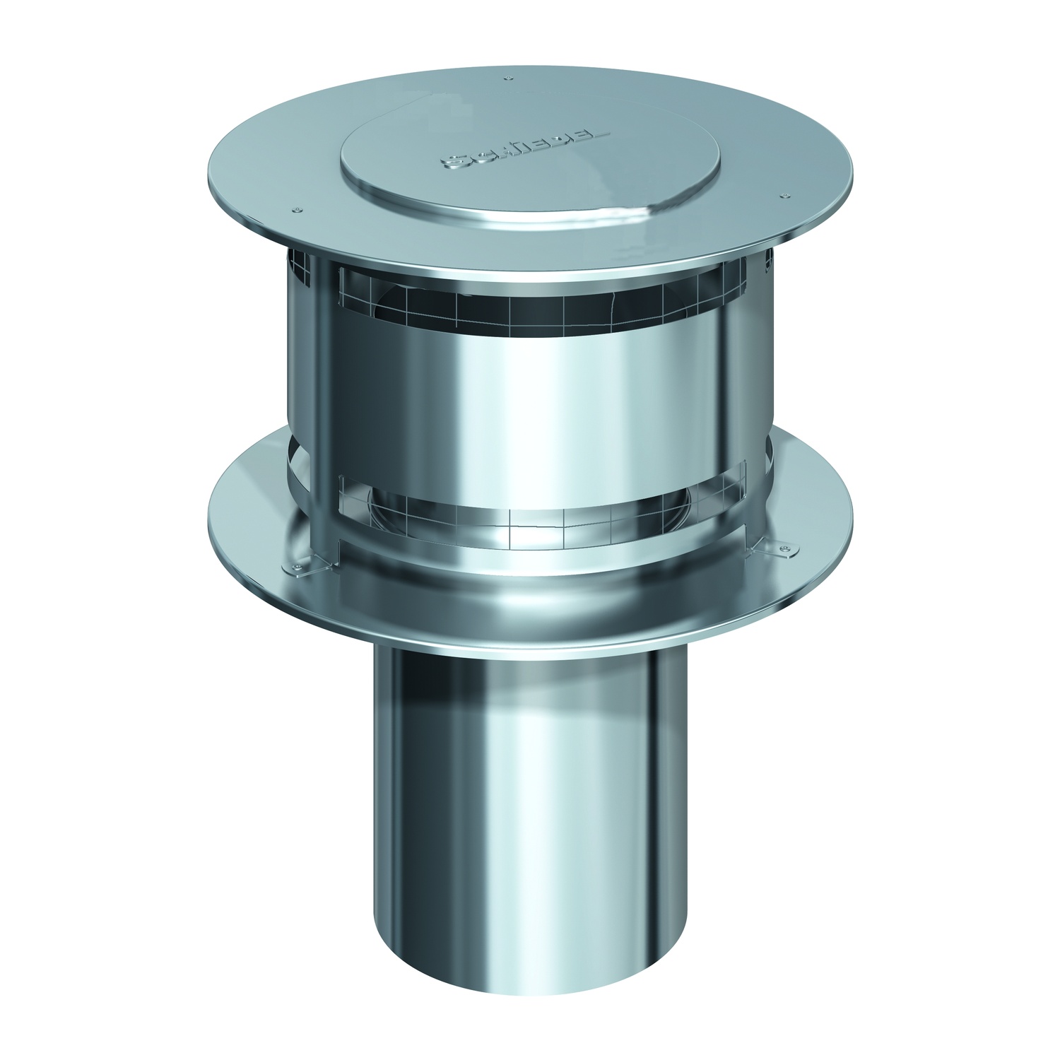 Schiedel PRIMA PLUS chapeau pare-pluie AntiSplash couvercle rabattable, avec grille pare-étincelles Ø113 mm simple paroi brillant