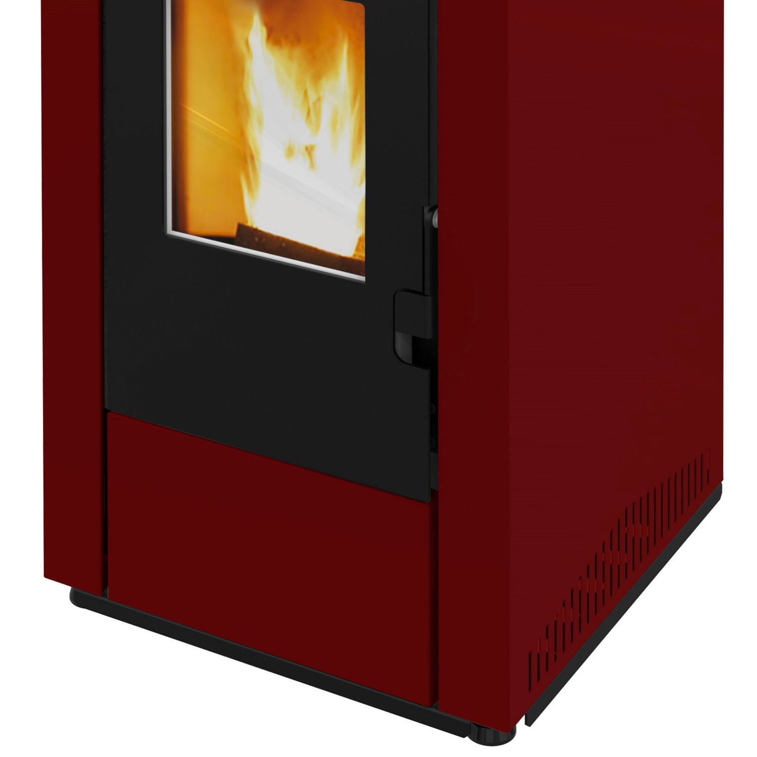 Wamsler WPO 7 poêle à granulés acier bordeaux, côtés droits