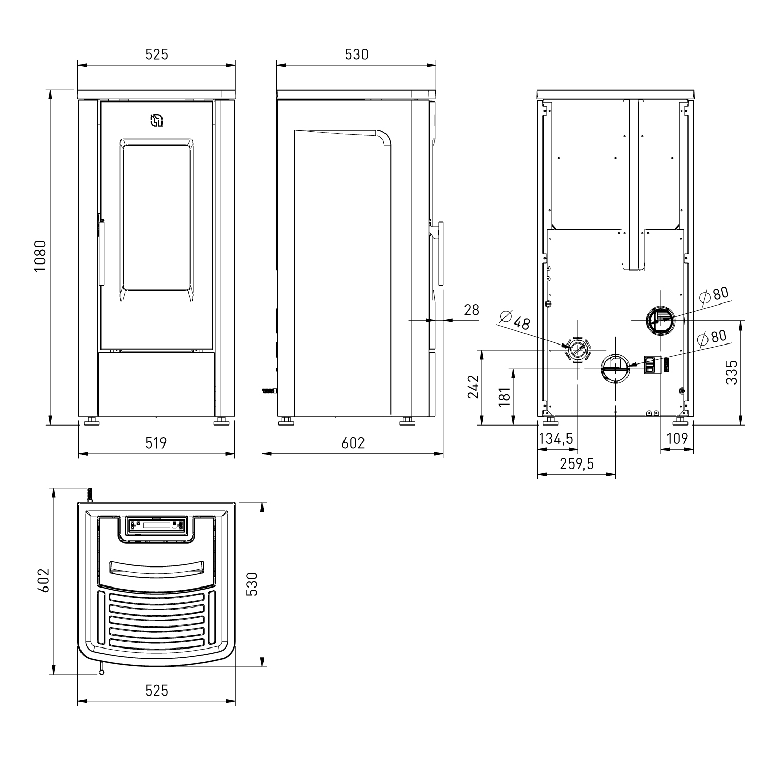 Extraflame Dahiana 16 VFS poêle à granulés acier noir