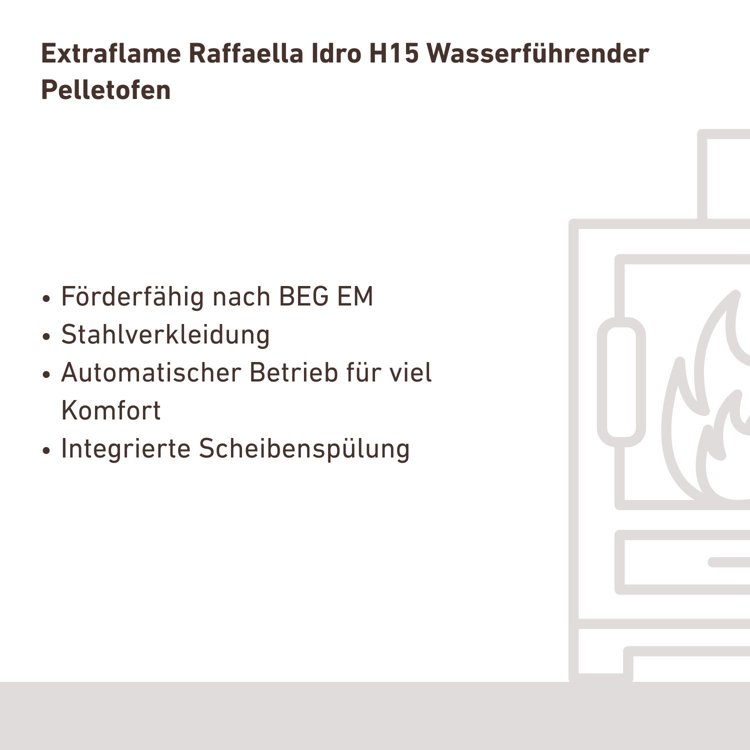 Extraflame Raffaella Idro H15 poêle à granulés bouilleur acier blanc