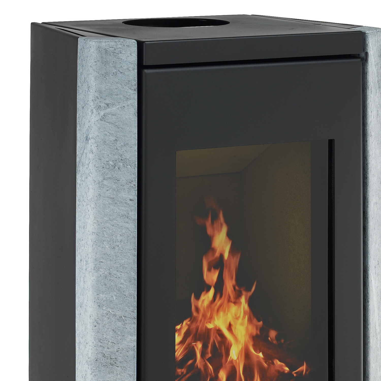 Wamsler Methis Kaminofen Stahl schwarz/ naturstein