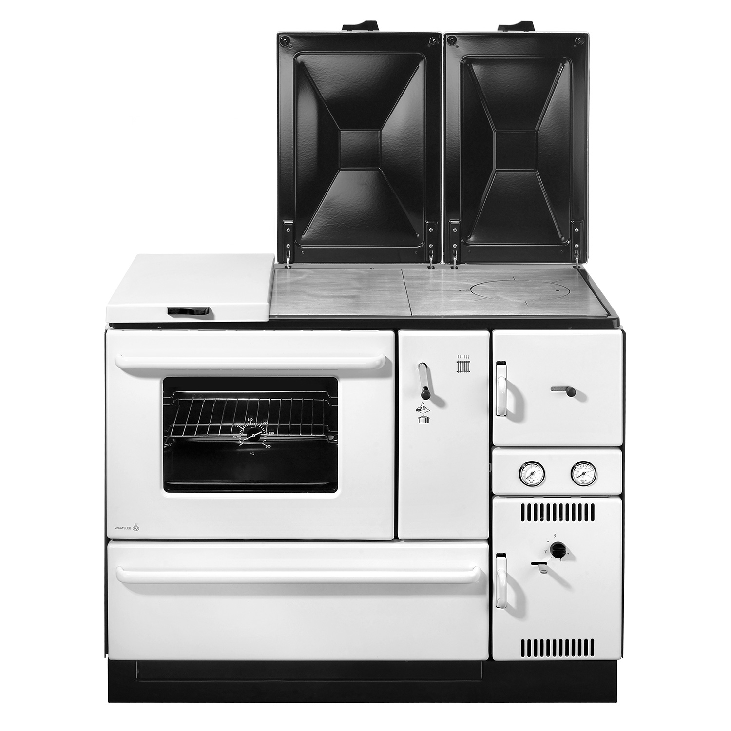 Wamsler K 178 poêle de cuisine avec conduit d'eau Blanc, tuyau de fumée à gauche