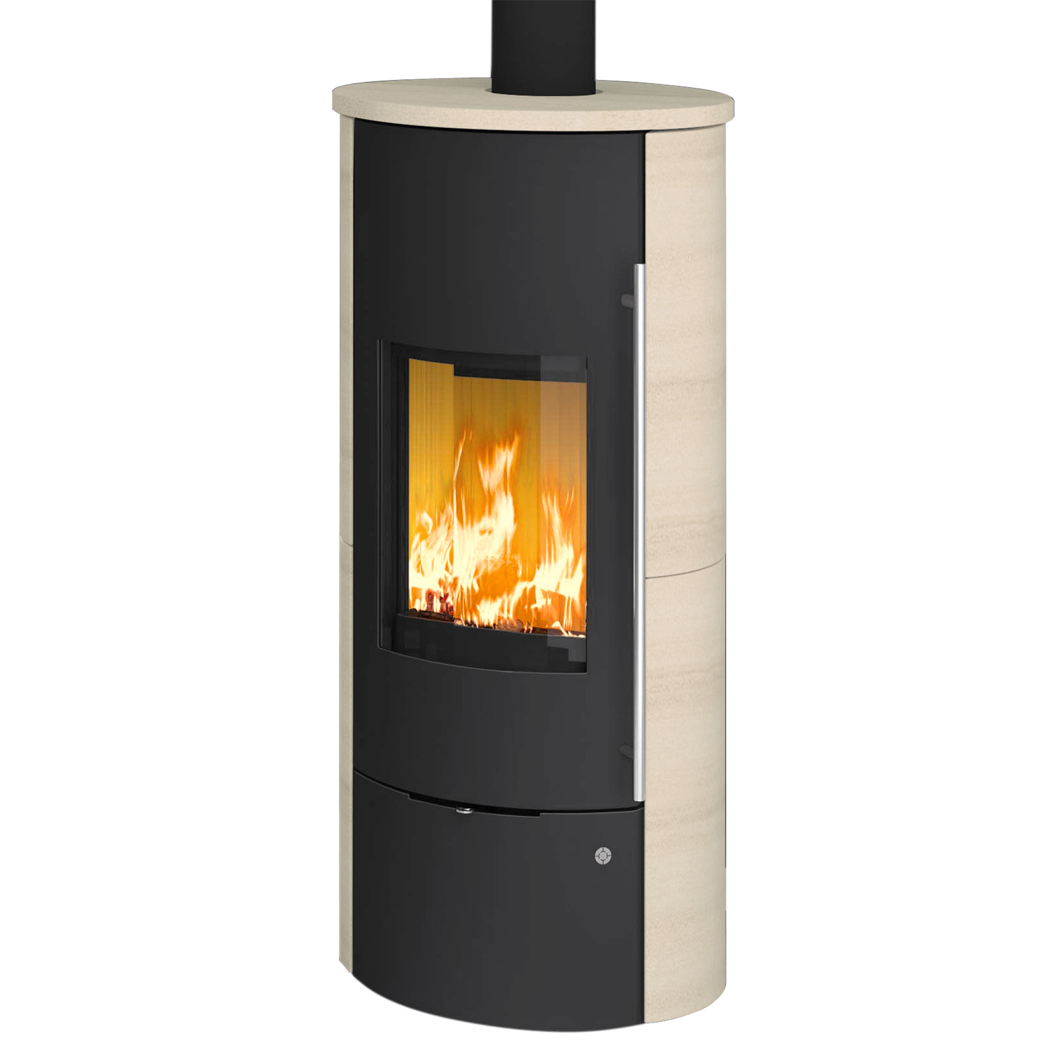 Olsberg Tolima Aqua II Compact Poêle à bois avec circulation d'eau Acier Noir | Revêtement en céramique Caffe Freddo