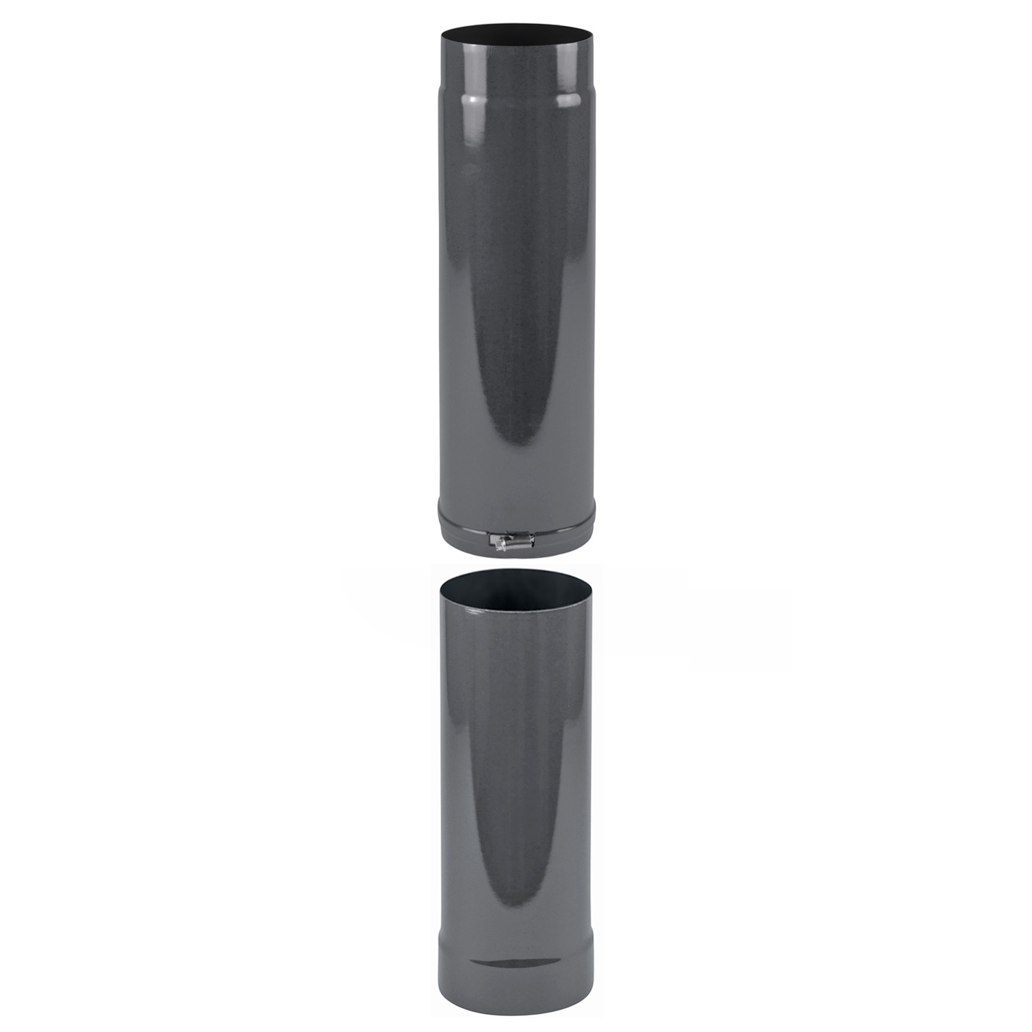 Tube de fumée / Tuyau de poêle émaillé 150 mm - Tube télescopique noir