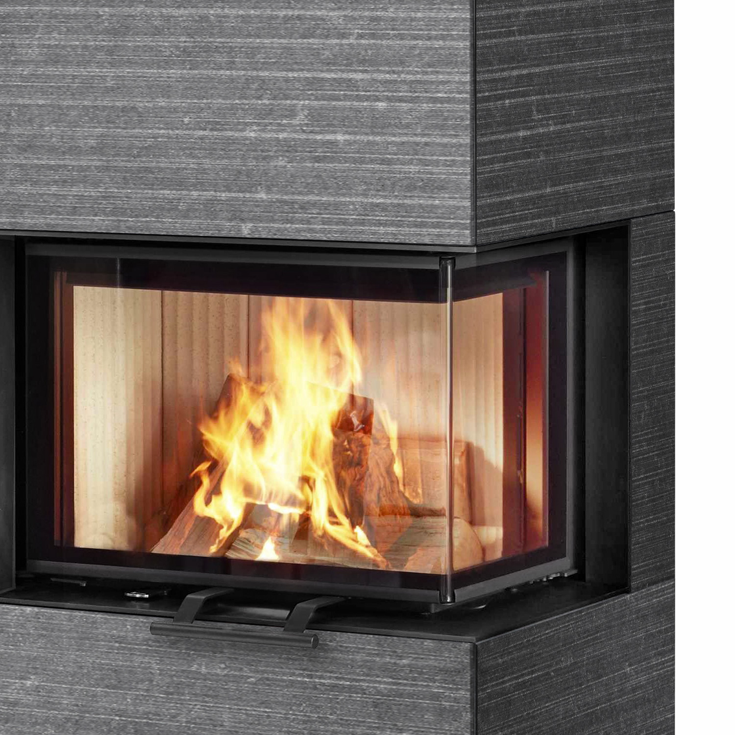 Olsberg Osorno L TopStone poêle à bois Gabbro nero ferrara ligne droite, à droite