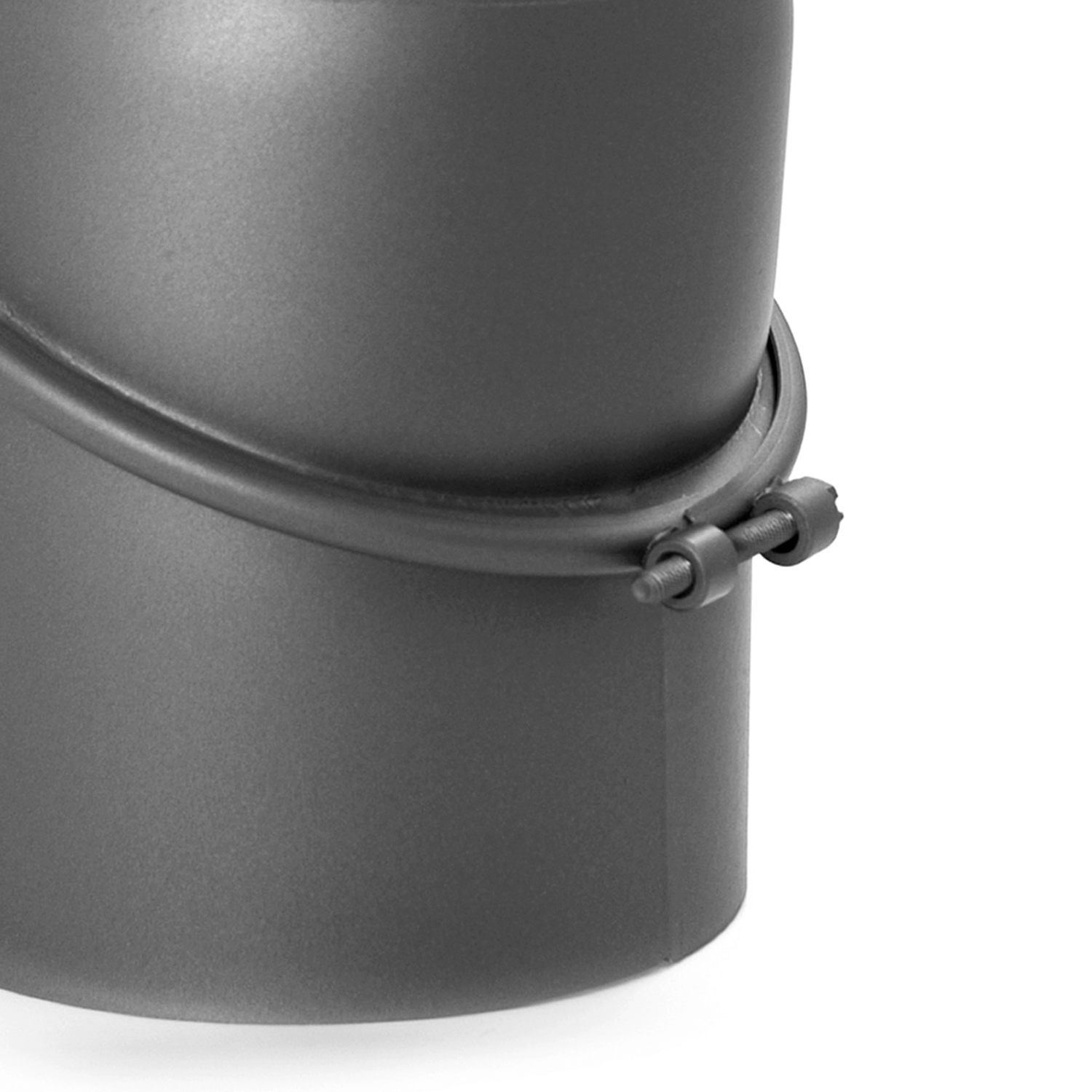 Coude de tuyau de fumée Raik / Tuyau de poêle 130 mm - 0° - 45° sans ouverture de nettoyage gris fonte