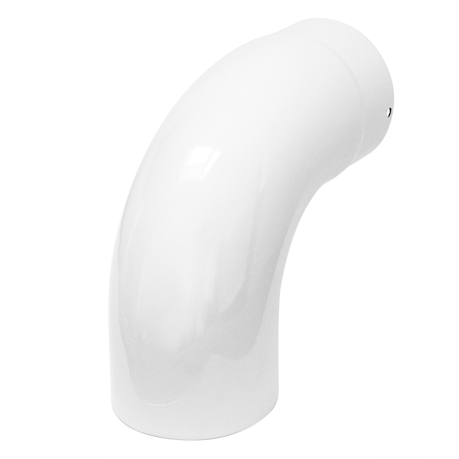 Coude de conduit de fumée / Coude de tuyau de poêle émaillé 130mm - Coude lisse à 90° Blanc
