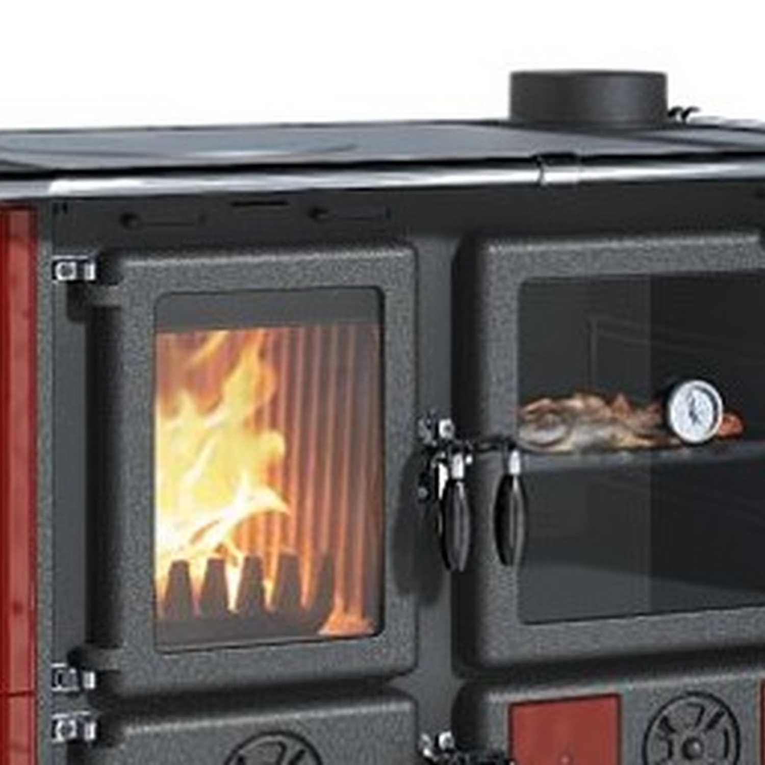 La Nordica ROSA.16 Majolique - rouge bordeaux cuisinière à bois