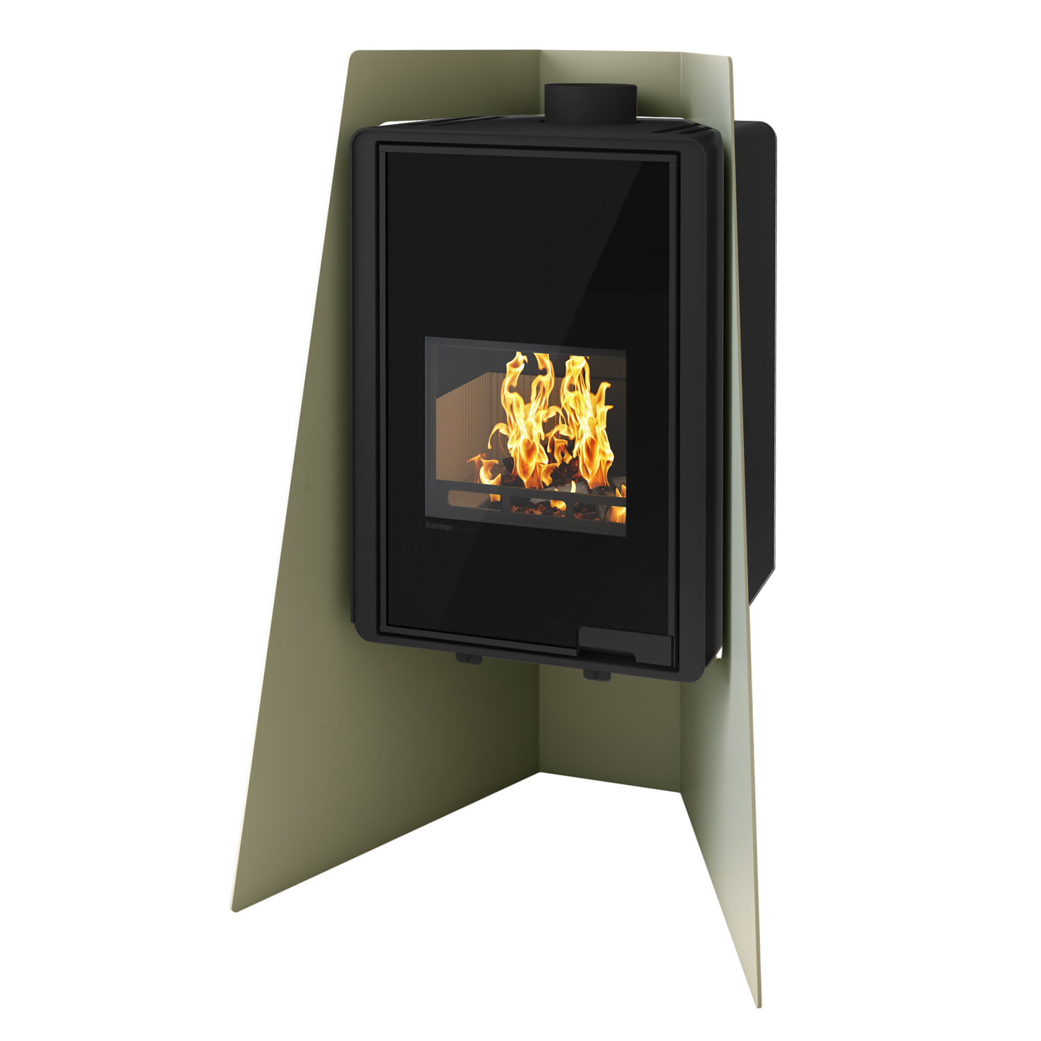 Poêle à bois HS Flamingo Deluxe Island Olive