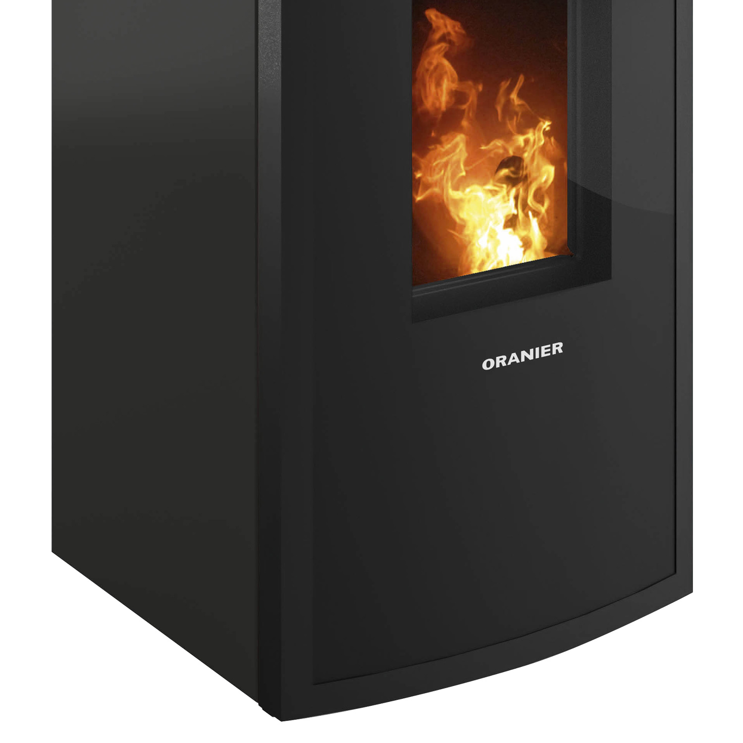 Oranier poêle à bois Neta acier noir raccordement tuyaux en haut