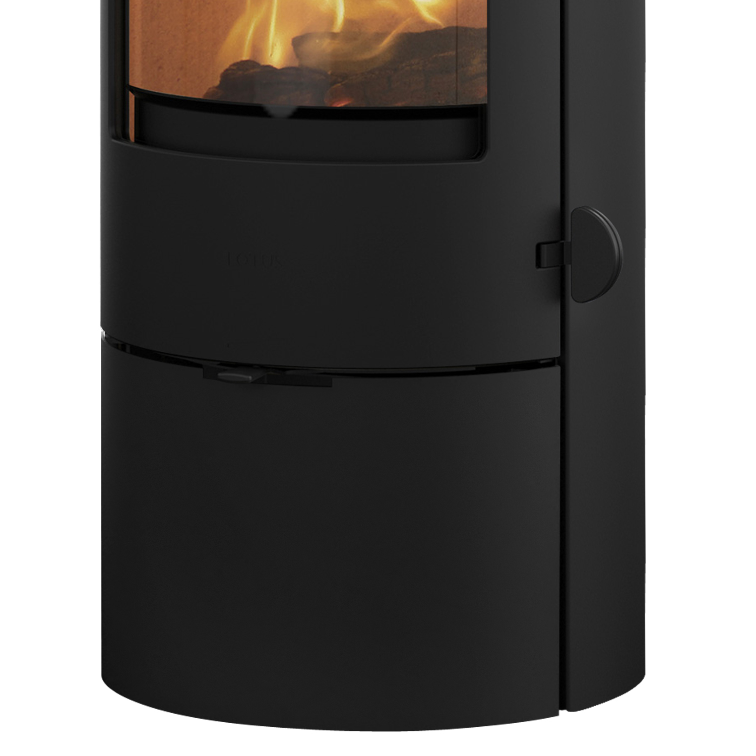 Poêle à bois Lotus Prestige Basic Noir, évacuation des fumées par le haut