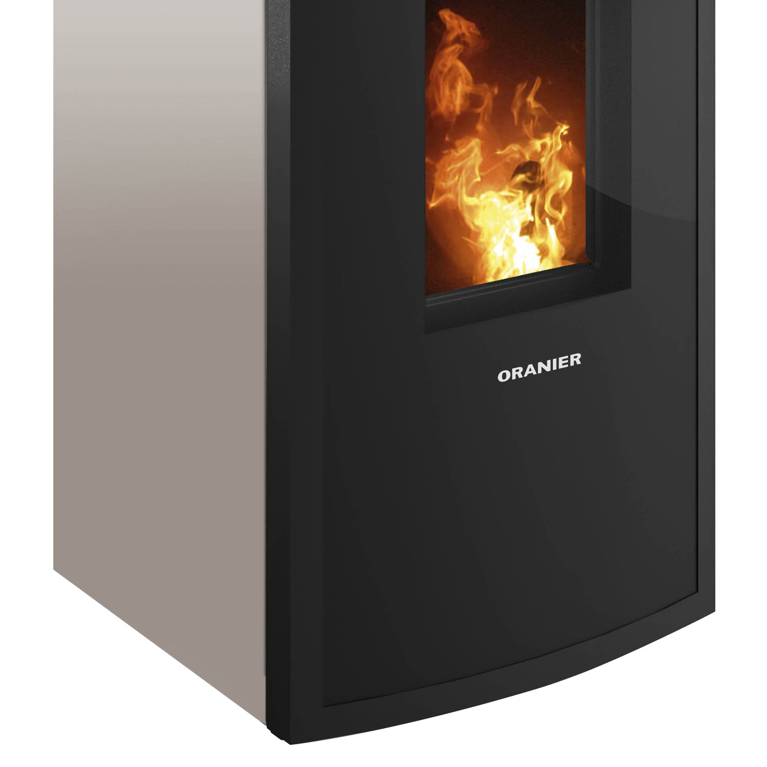 Oranier poêle à bois Neta Taupe raccordement tuyaux en haut