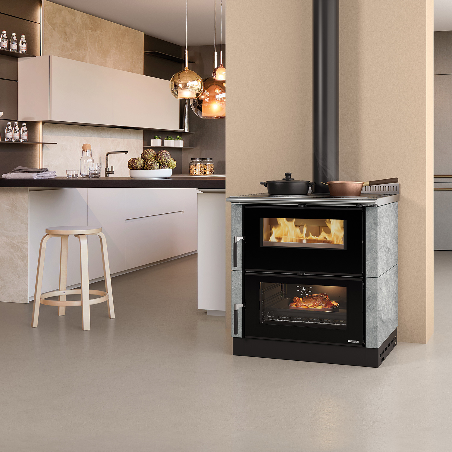 La Nordica Verona XXL 16 Petra cuisinière à bois pierre naturelle