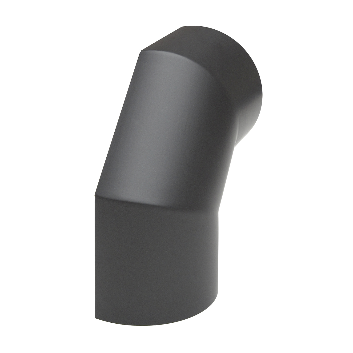 Coude de conduit de fumée / Tuyau de poêle 150 mm - Écran thermique latéral 90° gris fonte