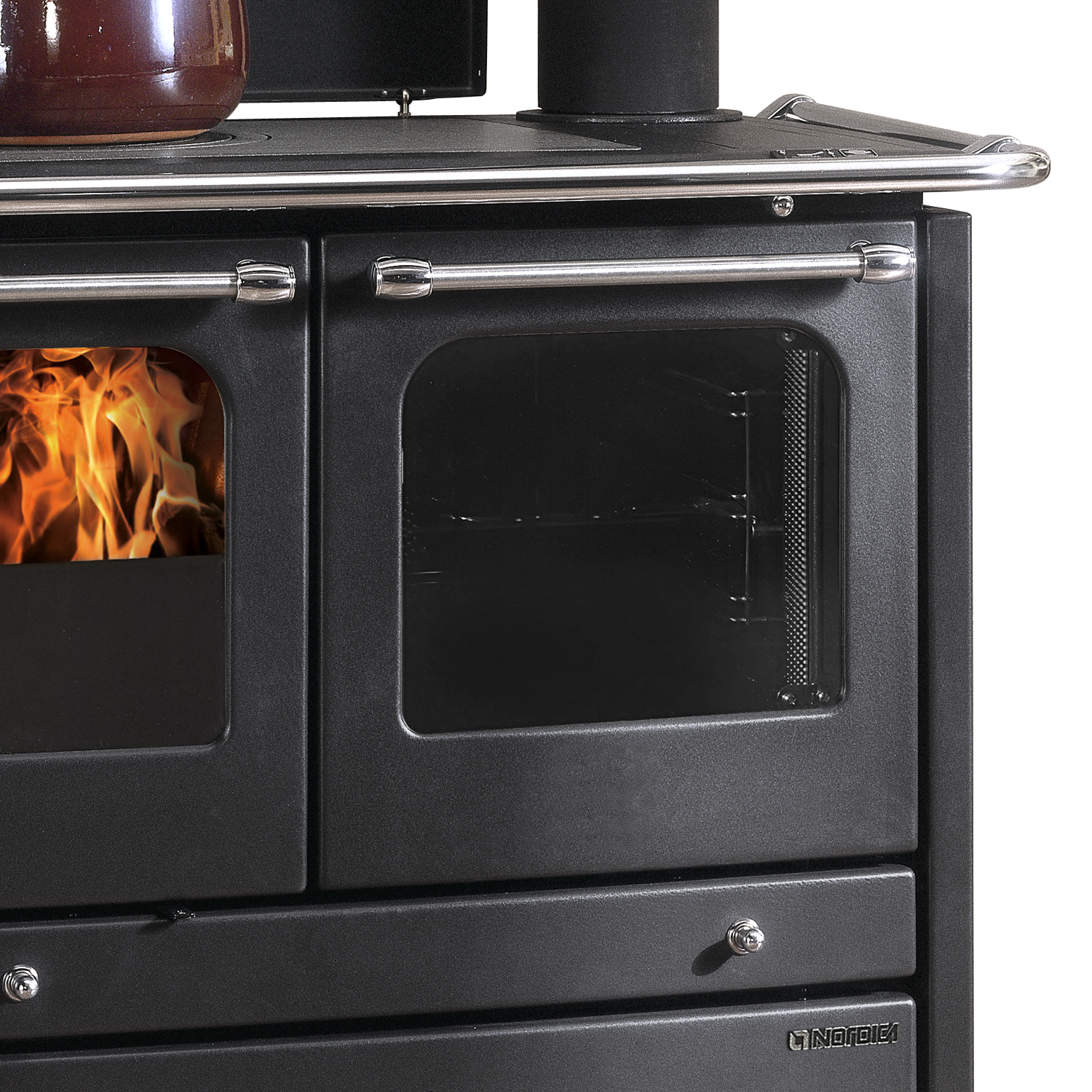 Cuisinière à bois avec bouilleur La Nordica Termosovrana Anthracite