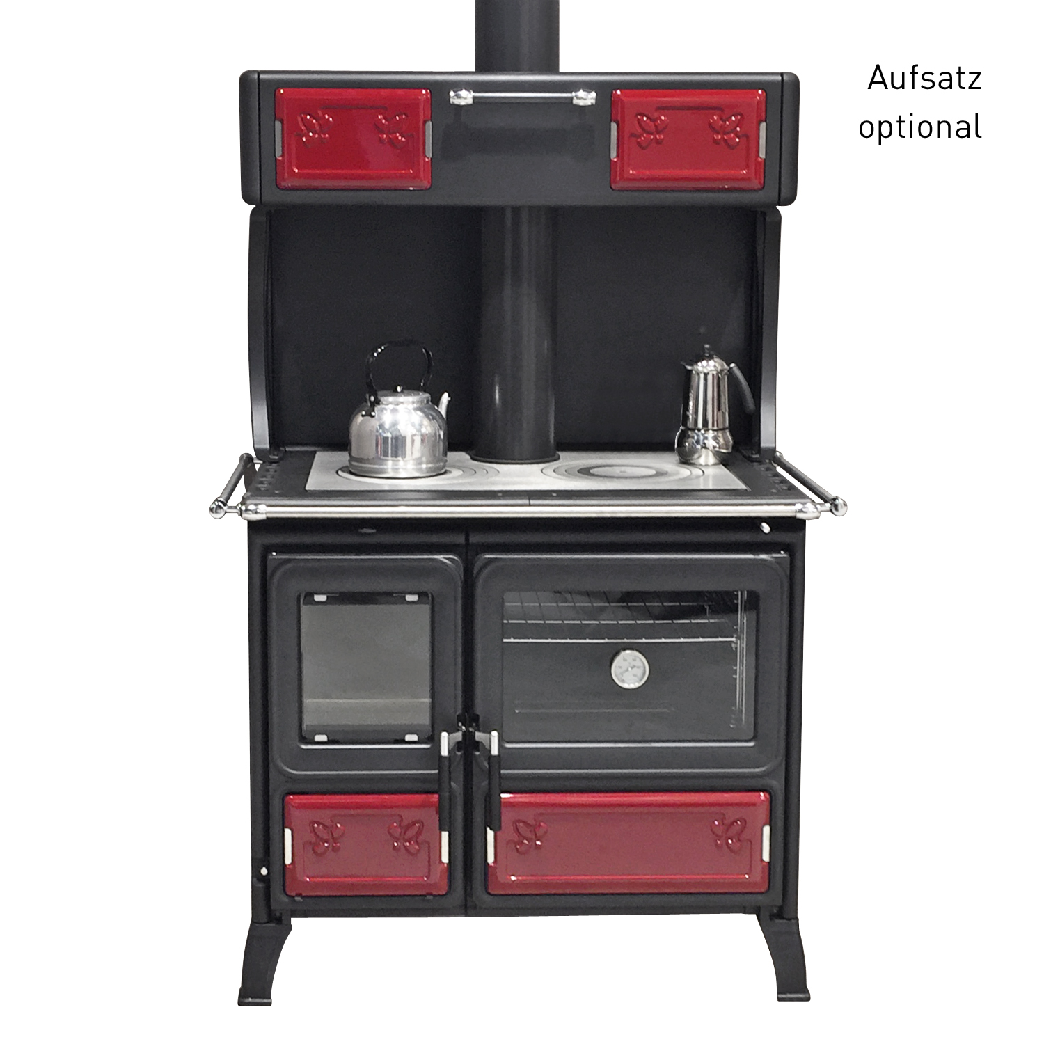 La cuisinière à bois La Nordica Prestige Line Milly en acier bordeaux