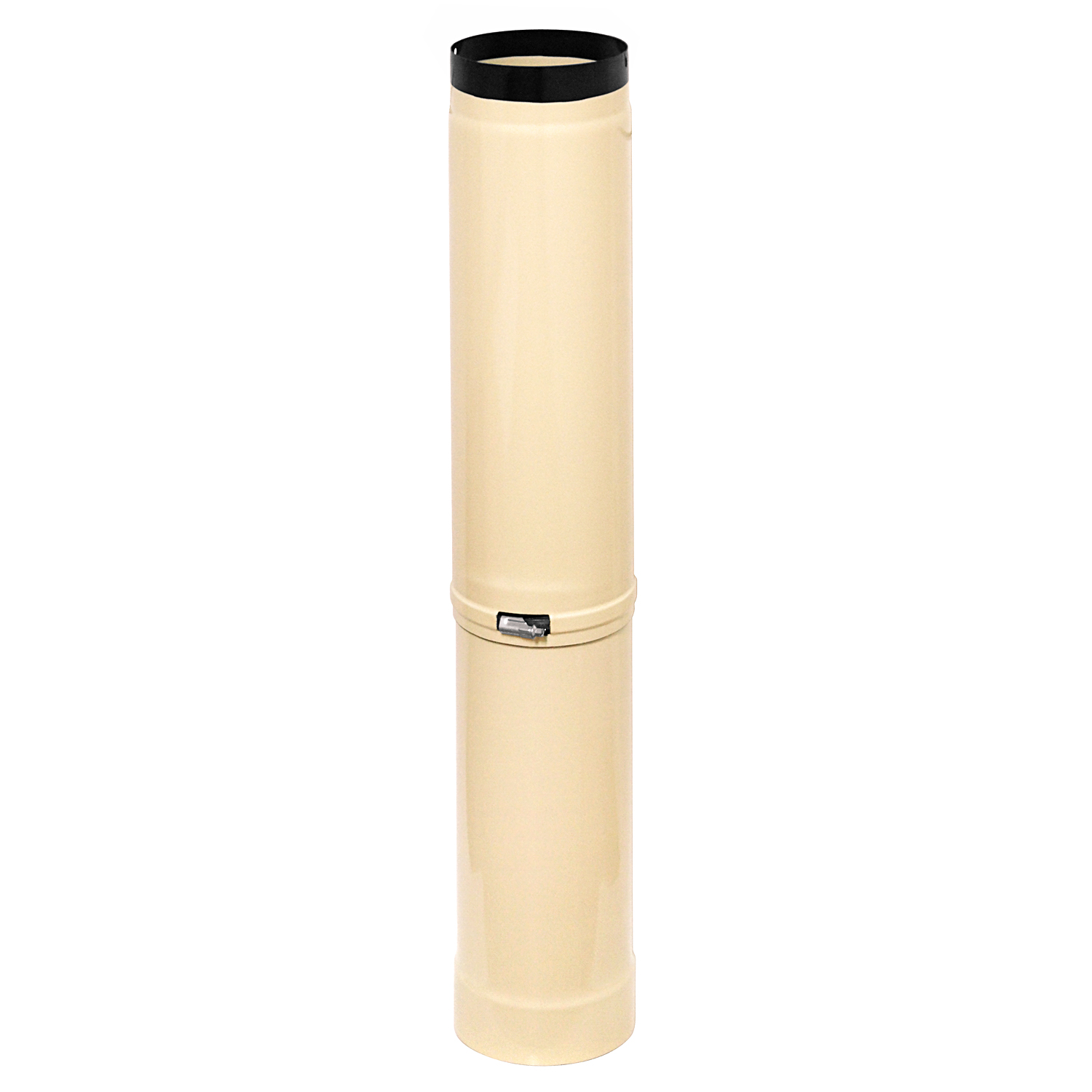 Raik Tuyau de Fumée / Tuyau de Poêle Émaillé 130mm - Tube Télescopique Ivoire
