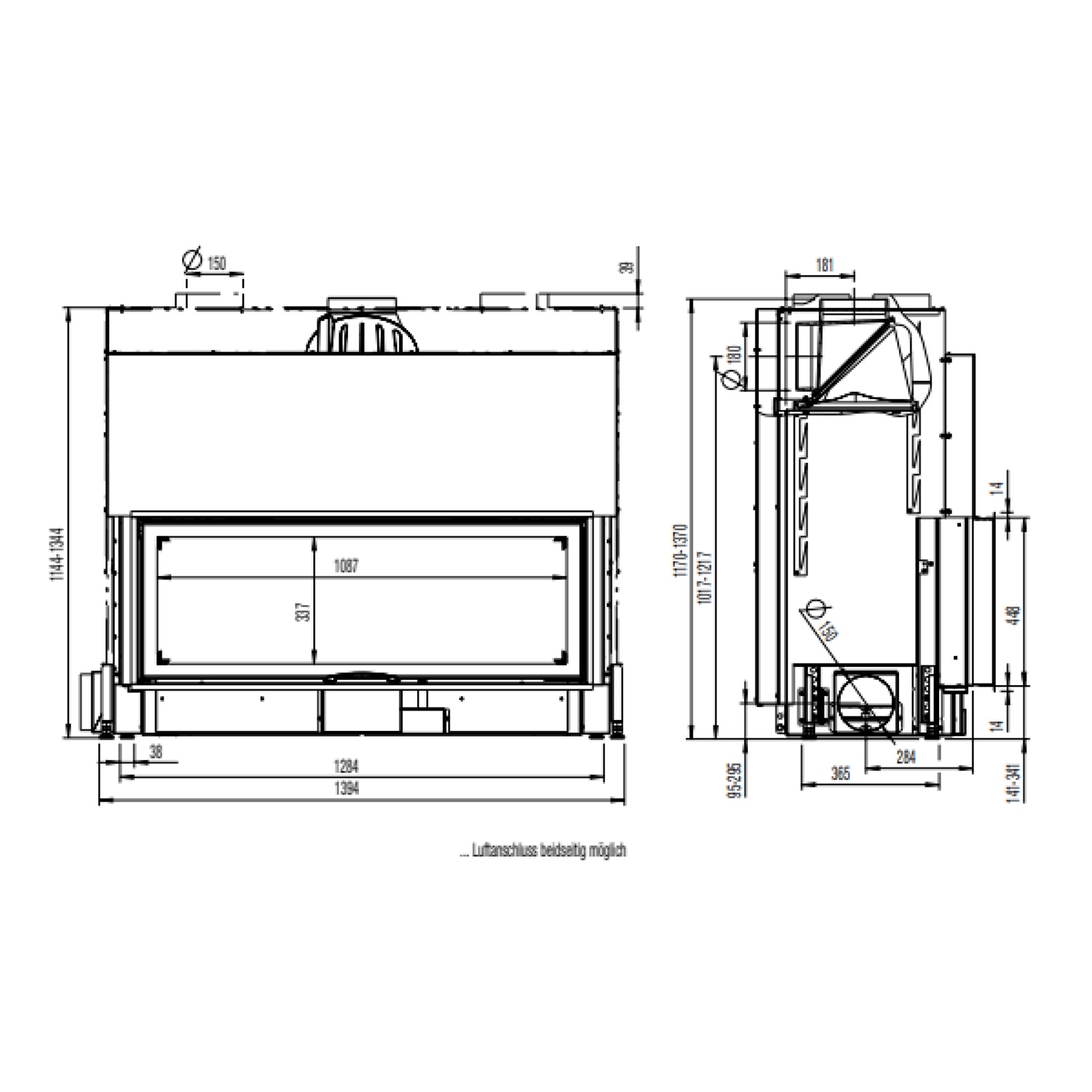 Austroflamm 120x45S 2.0 Insert de cheminée