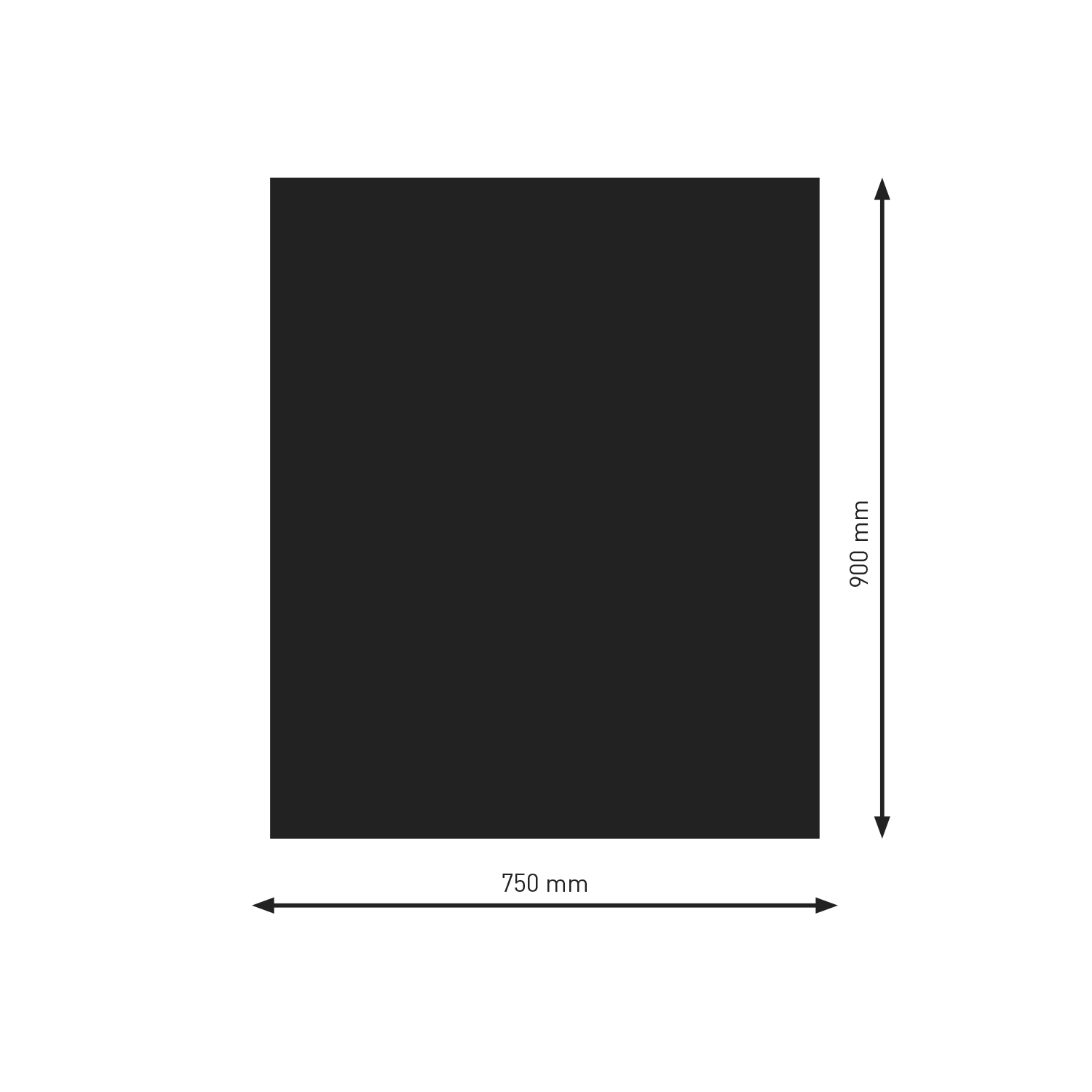 Plaque de base Raik Rectangle / Carré Noir revêtu par poudre 900 x 750 mm