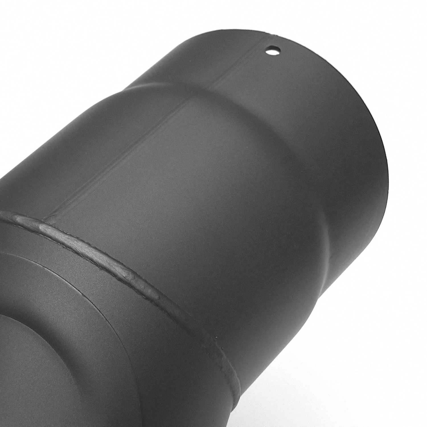 Coude de conduit de fumée Raik / Tuyau de poêle 130 mm - 90° avec ouverture de nettoyage gris fonte
