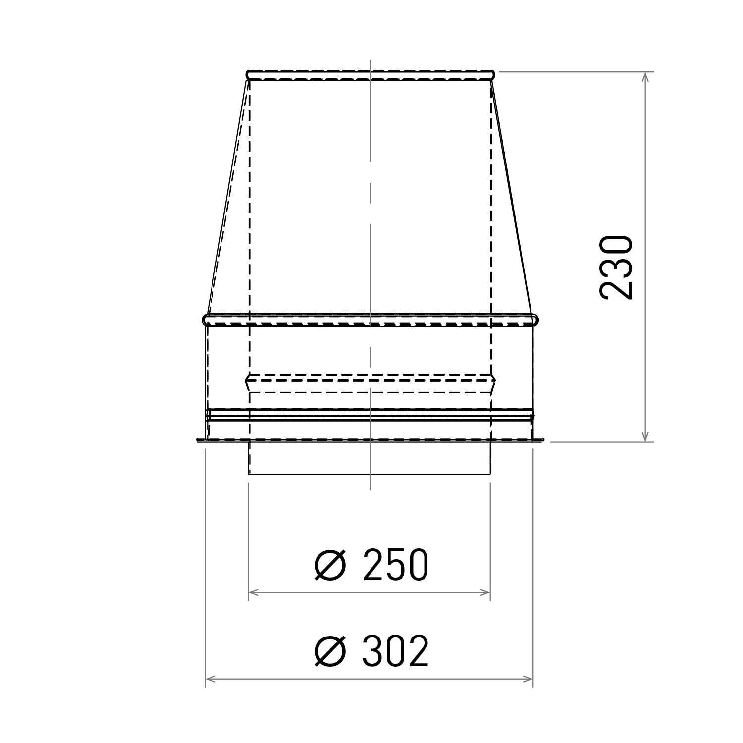 Opsinox conduit de cheminée en acier inoxydable 250 mm finition de sortie AWK isolée