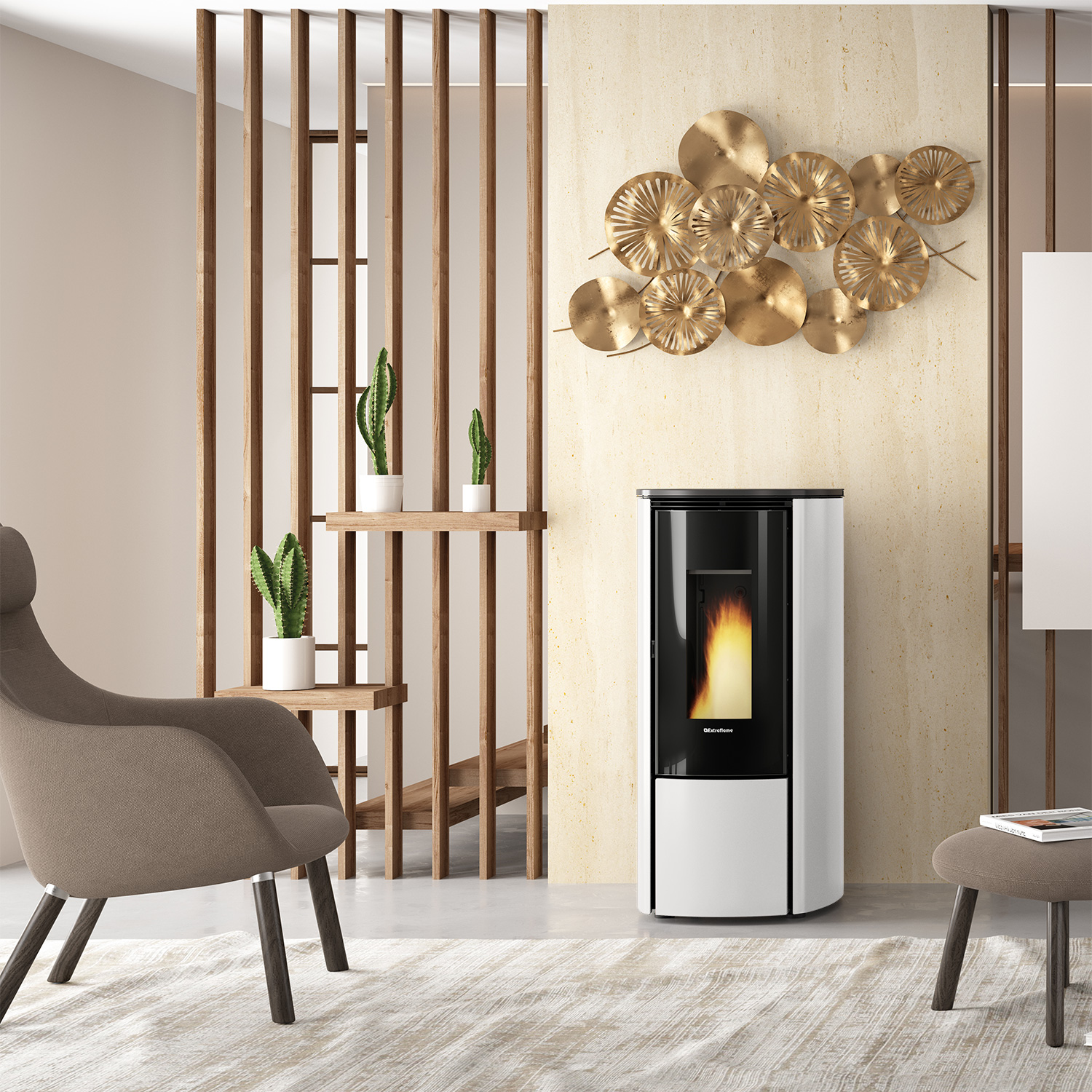 Extraflame Evolution Line Katia 9 poêle à granulés acier blanc Extraflame Evolution Line Katia 9 poêle à granulés acier blanc