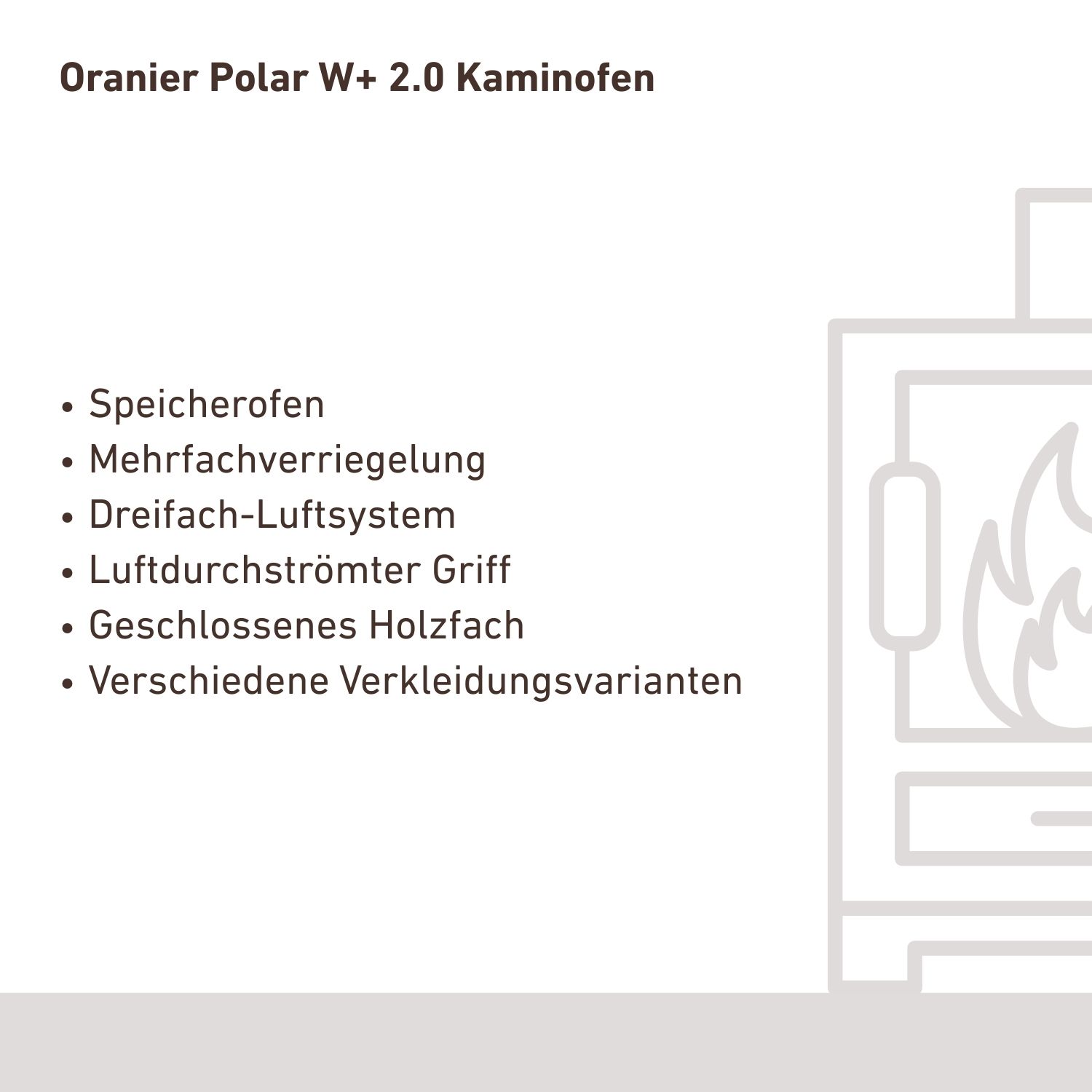 Oranier Polar W+ 2.0 Poêle à bois Acier Noir / Pierre ollaire