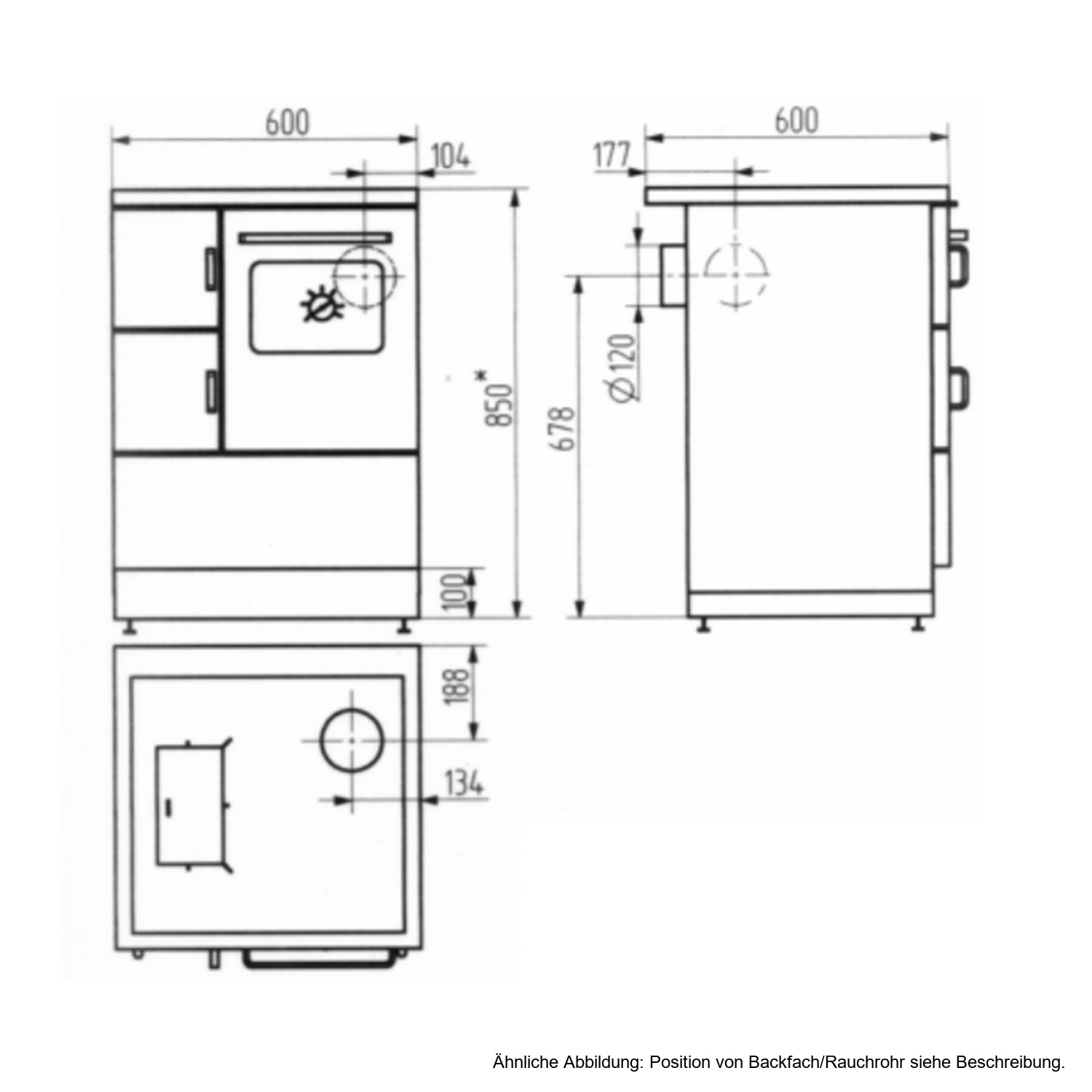Wamsler K 118 Cuisinière à bois à droite blanc avec plaque vitrocéramique