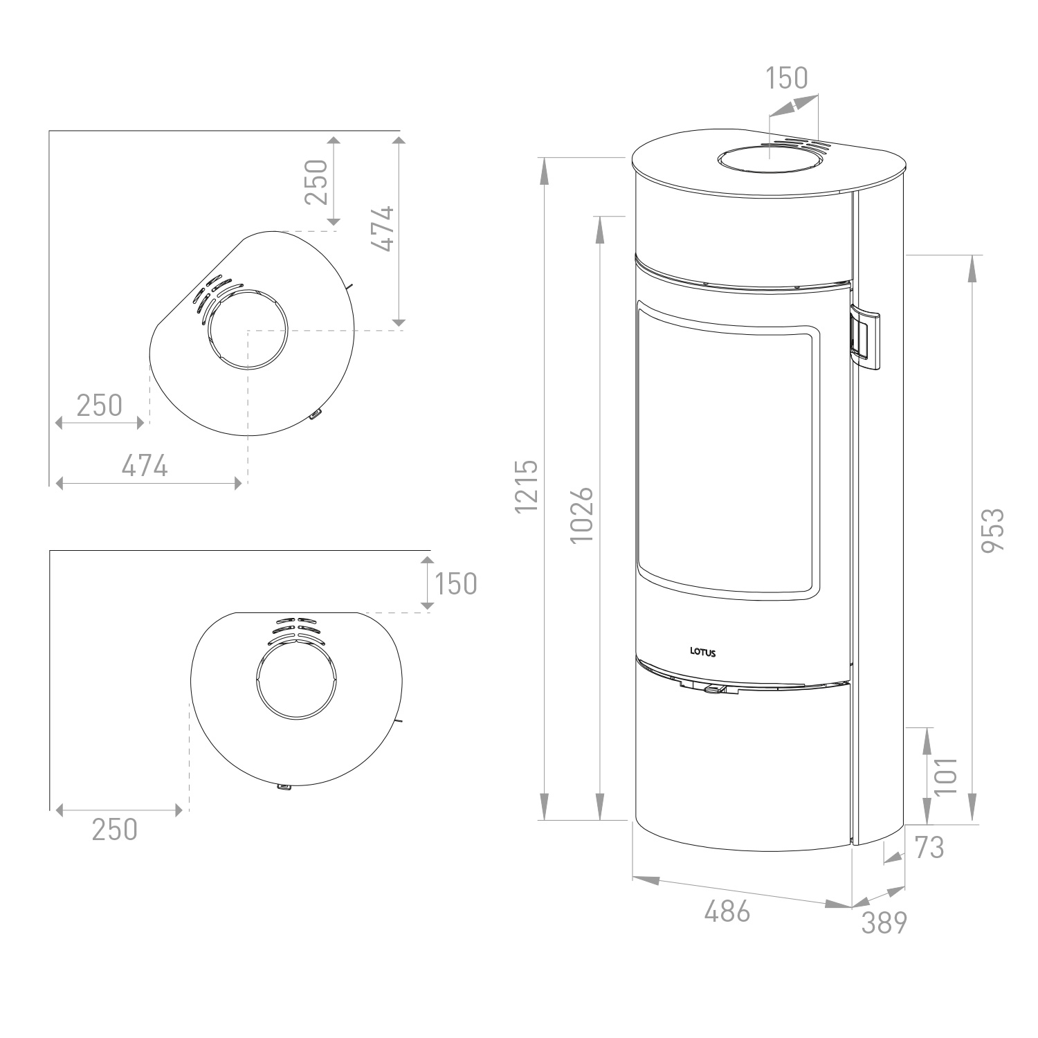 Lotus Prestige Magic 40 poêle à bois noir