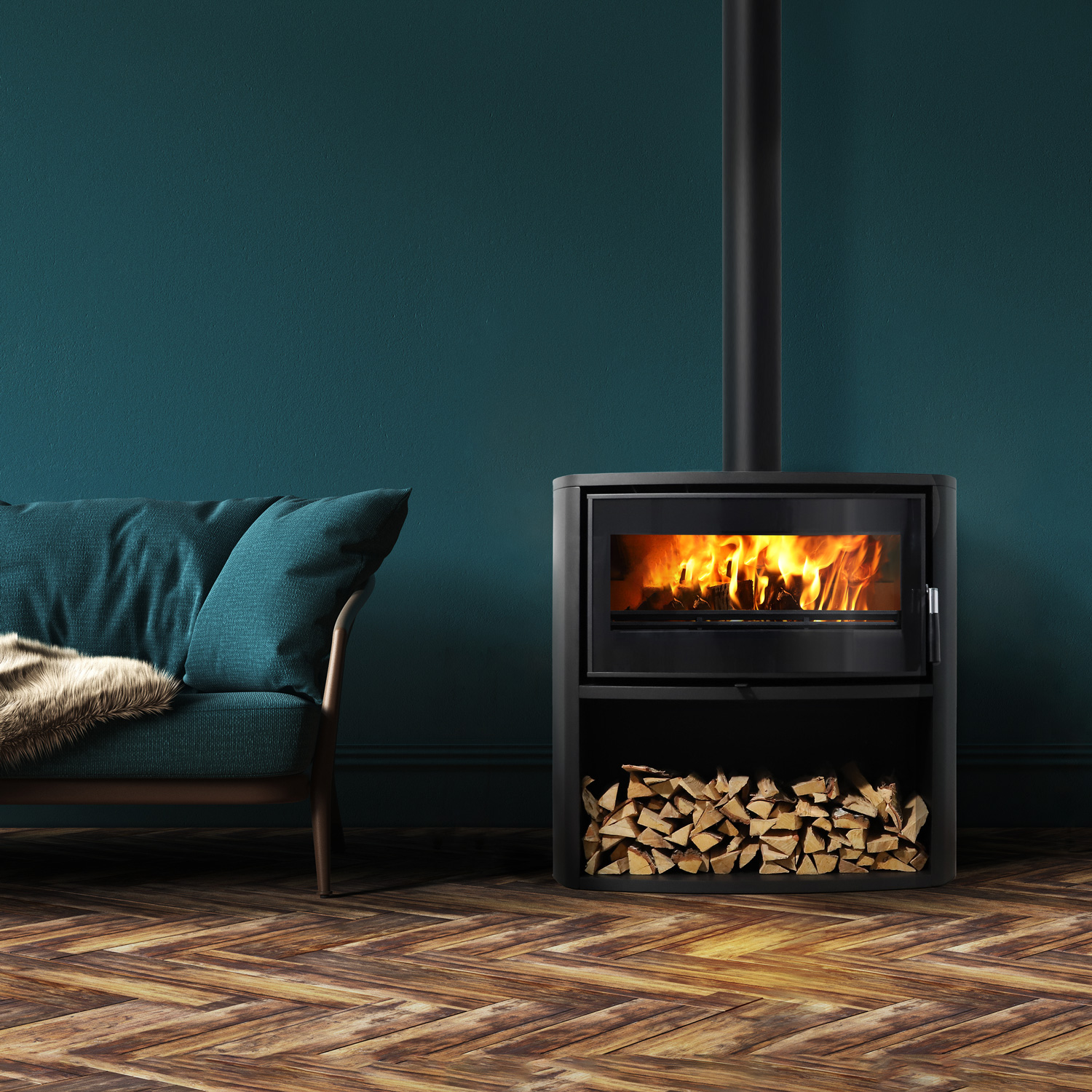 Poêle à bois Precise Drago DS08C en acier anthracite Poêle à bois Precise Drago DS08C en acier anthracite