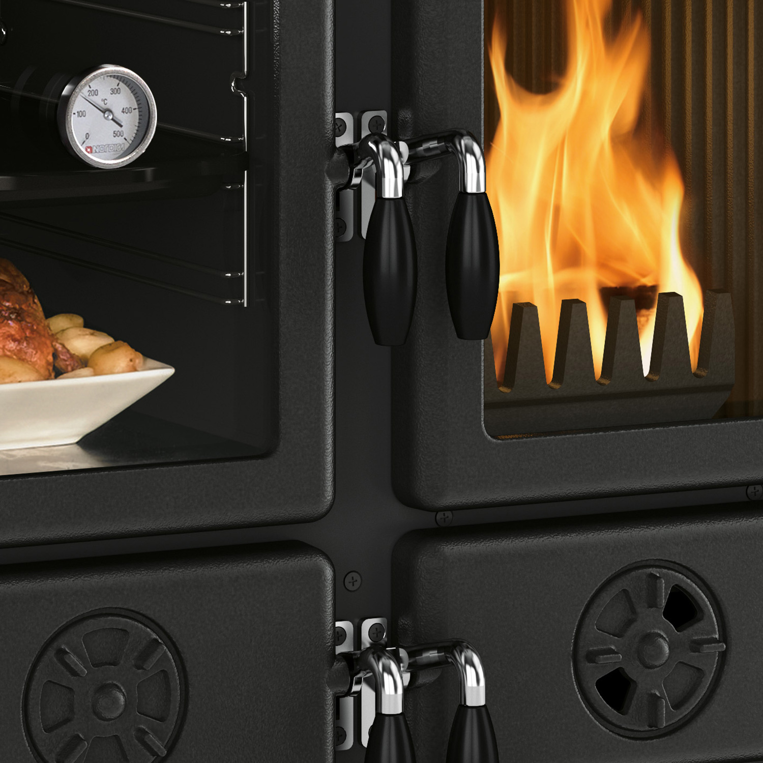 La Nordica Rosetta Sinistra 5.0 Poêle de cuisine en acier Noir-Anthracite