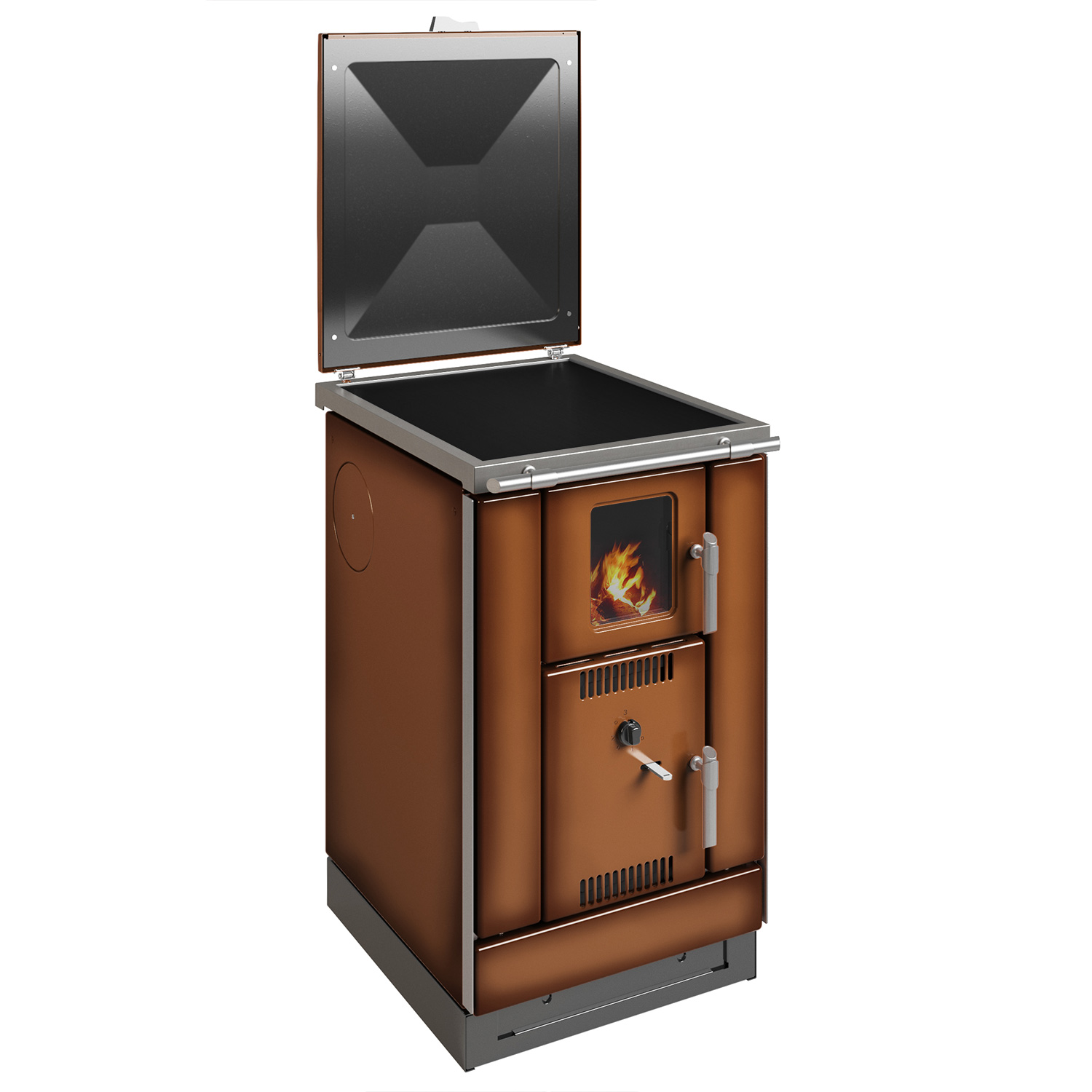 Wamsler K 158 F poêle de cuisine avec fonction hydraulique, surface de cuisson en vitrocéramique Maron.