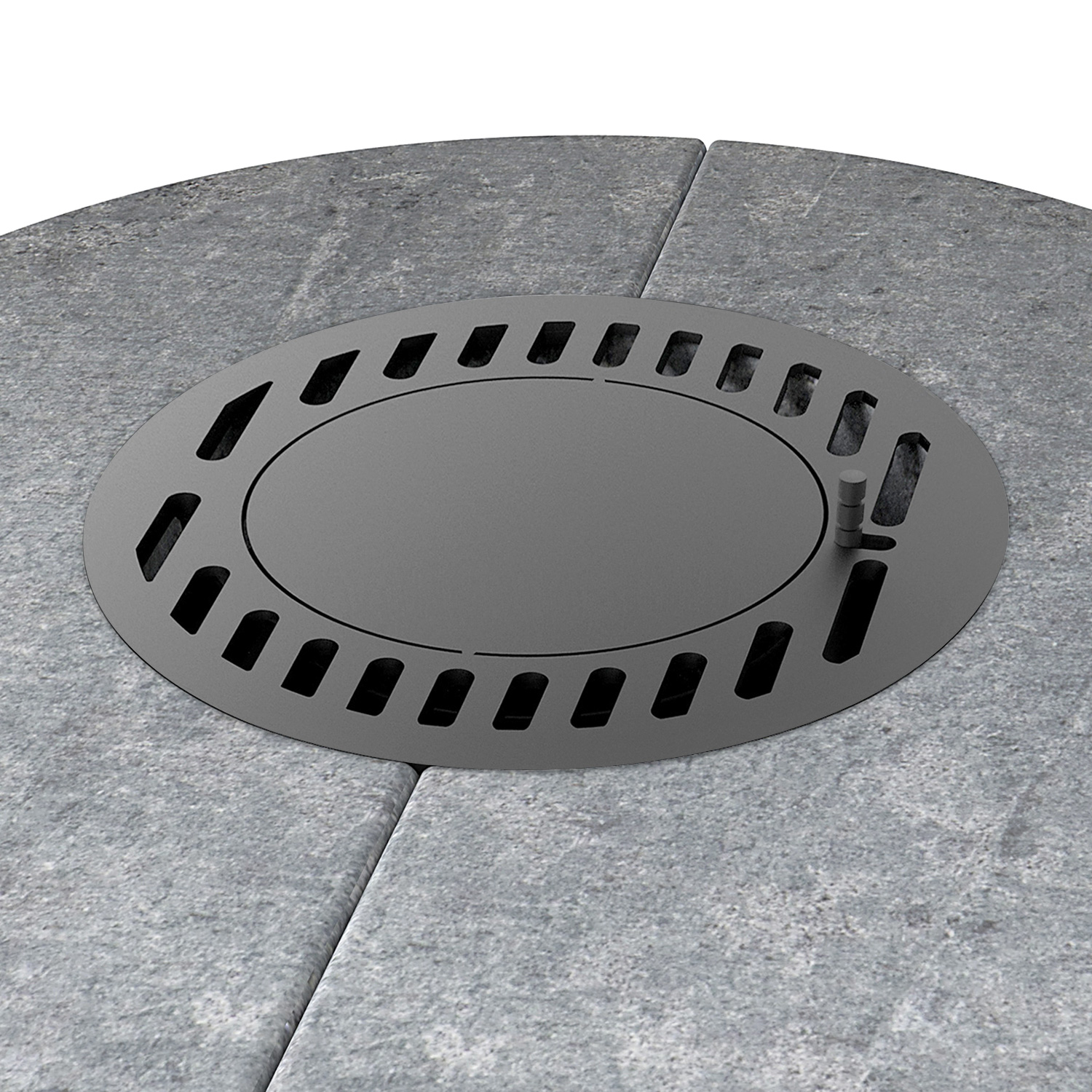 Poêle à bois Lotus M1 Gris / Pierre ollaire, évacuation des fumées à l'arrière