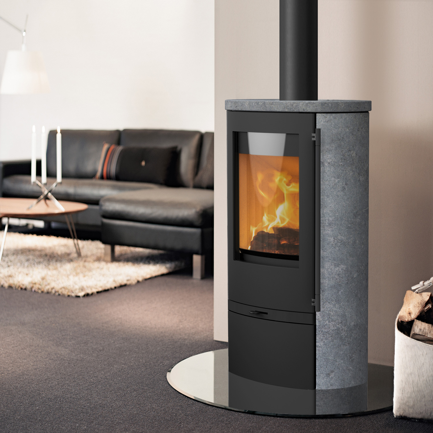 Lotus Jubilee 25 poêle à bois acier noir / pierre ollaire, DIBt