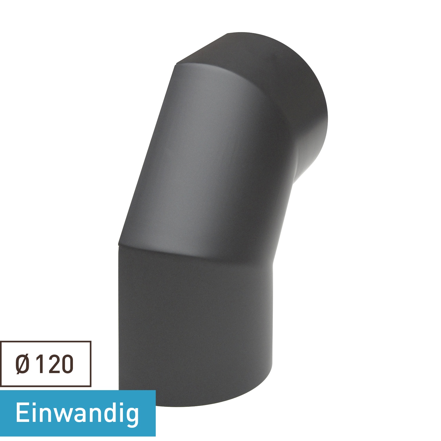 Raik Basic écran thermique 120mm gris fonte latéral pour coude 3 pièces 90° pour tuyau de fumée / conduit de fumée