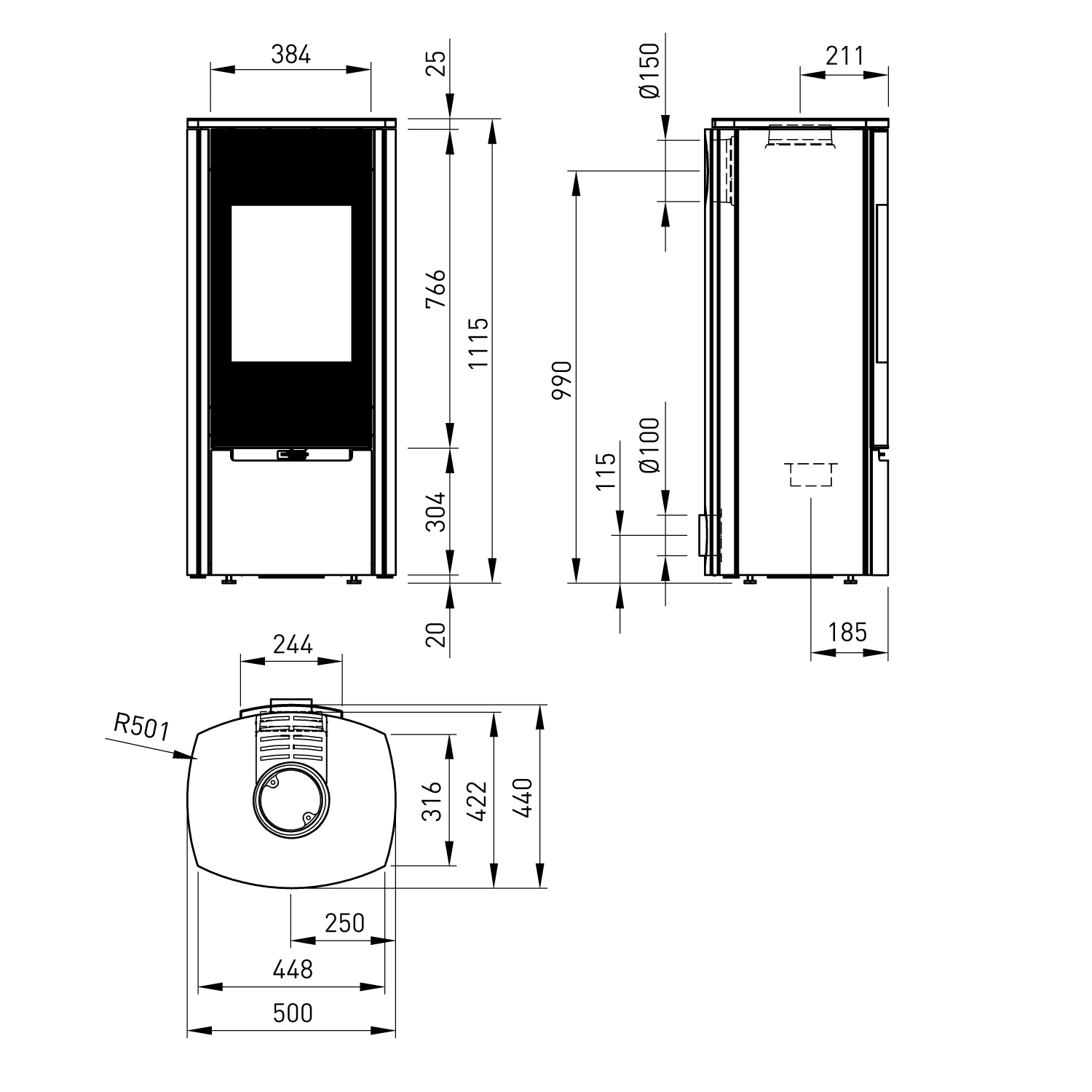 Spartherm Stovo S plus Poêle à bois Perle