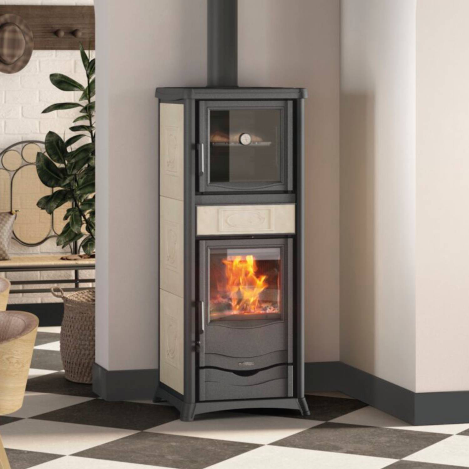 La Nordica ROSSELLA PLUS FORNO.165 céramique - Panna poêle à bois
