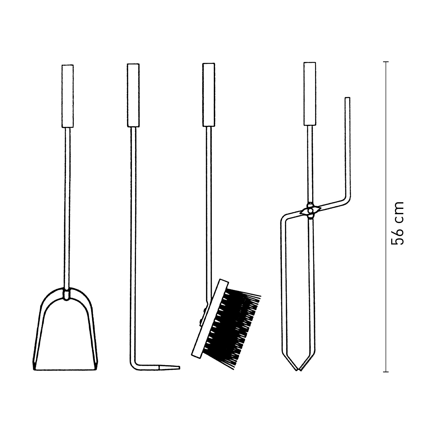 Raik Ensemble d'Accessoires de Cheminée Theodor, 4 pièces, noir